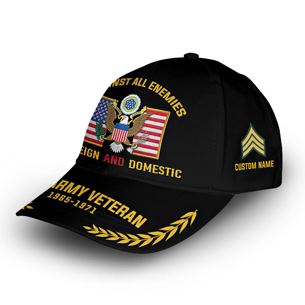 Premium US Army Cap VPVC014106, Custom Name, Rank, Year, Gifts For Army Veteran, Best Gifts On Father's Day, Armed Forces Day, Independence Day, Veterans Day.