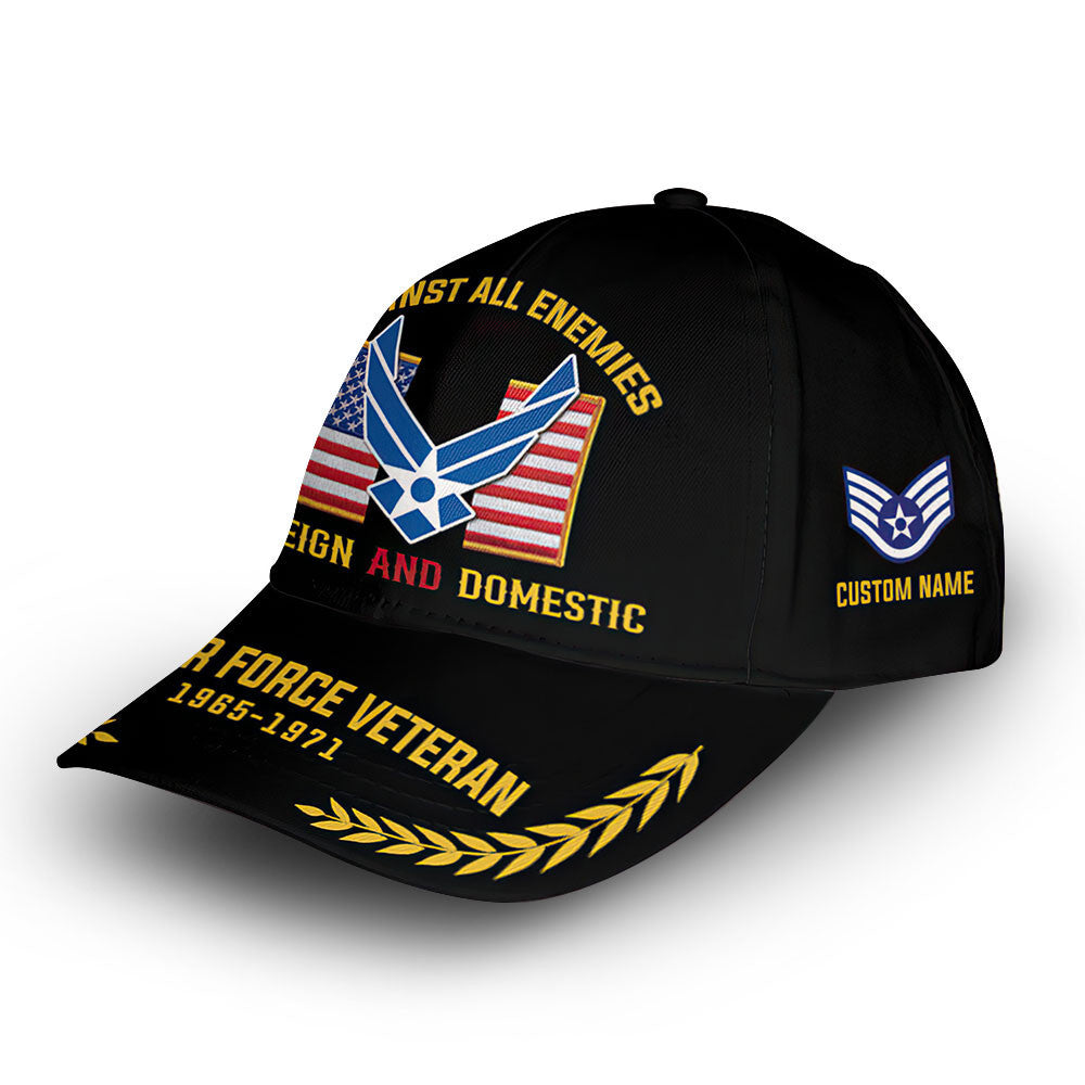 Premium USAF Cap VPVC014109, Custom Name, Rank, Year, Gifts For Air Force Veteran, Best Gifts On Father's Day, Armed Forces Day, Independence Day, Veterans Day.