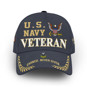 Premium Custom US Navy Cap VPVC014202, Gifts For Navy Veteran, Gifts For Dad, For Husband, Best Gifts On Father's Day, Armed Forces Day, Independence Day, Veterans Day.