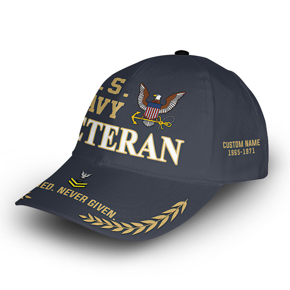 Premium Custom US Navy Cap VPVC014202, Gifts For Navy Veteran, Gifts For Dad, For Husband, Best Gifts On Father's Day, Armed Forces Day, Independence Day, Veterans Day.