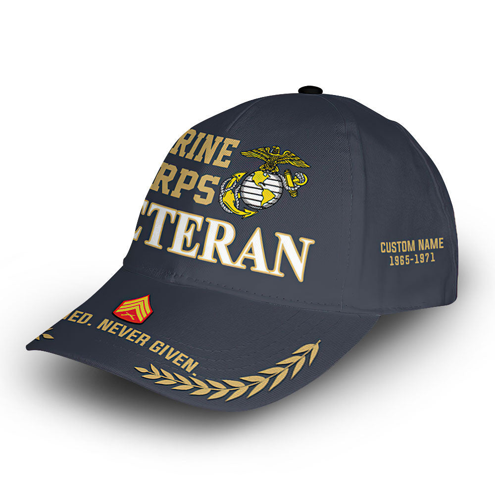 Premium Custom USMC Cap VPVC014203, Gifts For Marine Veteran, Gifts For Dad, For Husband, Best Gifts On Father's Day, Armed Forces Day, Independence Day, Veterans Day.