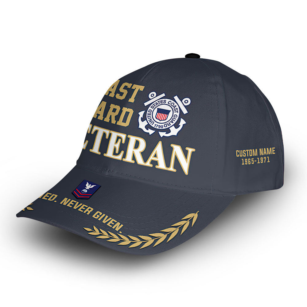 Premium Custom USCG Cap VPVC014205, Gifts For Coast Guard Veteran, Gifts For Dad, For Husband, Best Gifts On Father's Day, Armed Forces Day, Independence Day, Veterans Day.