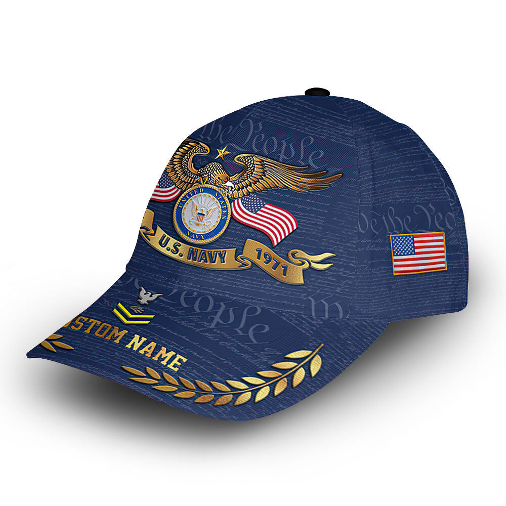 Premium Custom US Navy Cap VPVC014207, Gifts For Navy Veteran, Gifts For Dad, For Husband, Best Gifts On Father's Day, Armed Forces Day, Independence Day, Veterans Day.