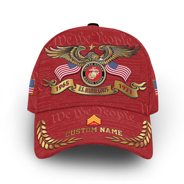 Premium Custom USMC Cap VPVC014208, Gifts For Marine Veteran, Gifts For Dad, For Husband, Best Gifts On Father's Day, Armed Forces Day, Independence Day, Veterans Day.