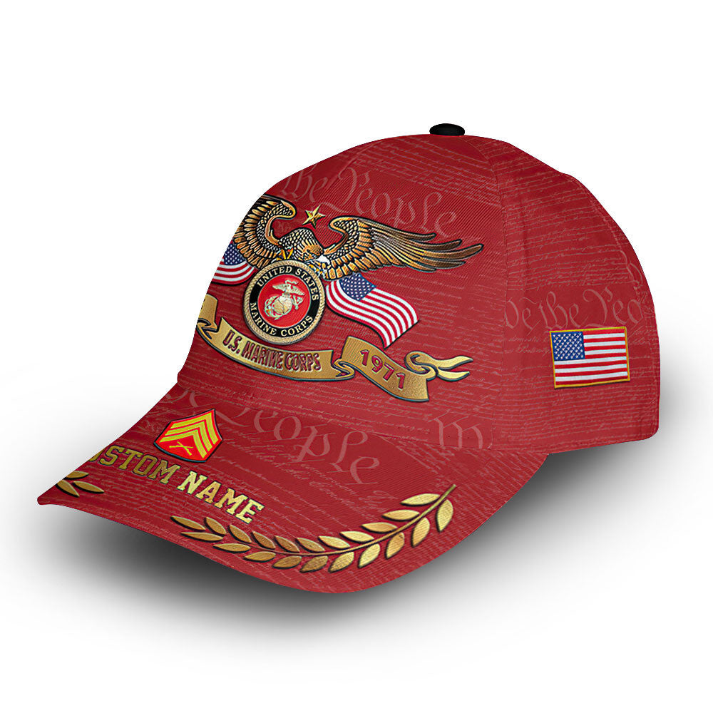 Premium Custom USMC Cap VPVC014208, Gifts For Marine Veteran, Gifts For Dad, For Husband, Best Gifts On Father's Day, Armed Forces Day, Independence Day, Veterans Day.