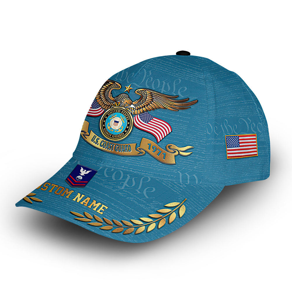Premium Custom USCG Cap VPVC014210, Gifts For Coast Guard Veteran, Gifts For Dad, For Husband, Best Gifts On Father's Day, Armed Forces Day, Independence Day, Veterans Day.