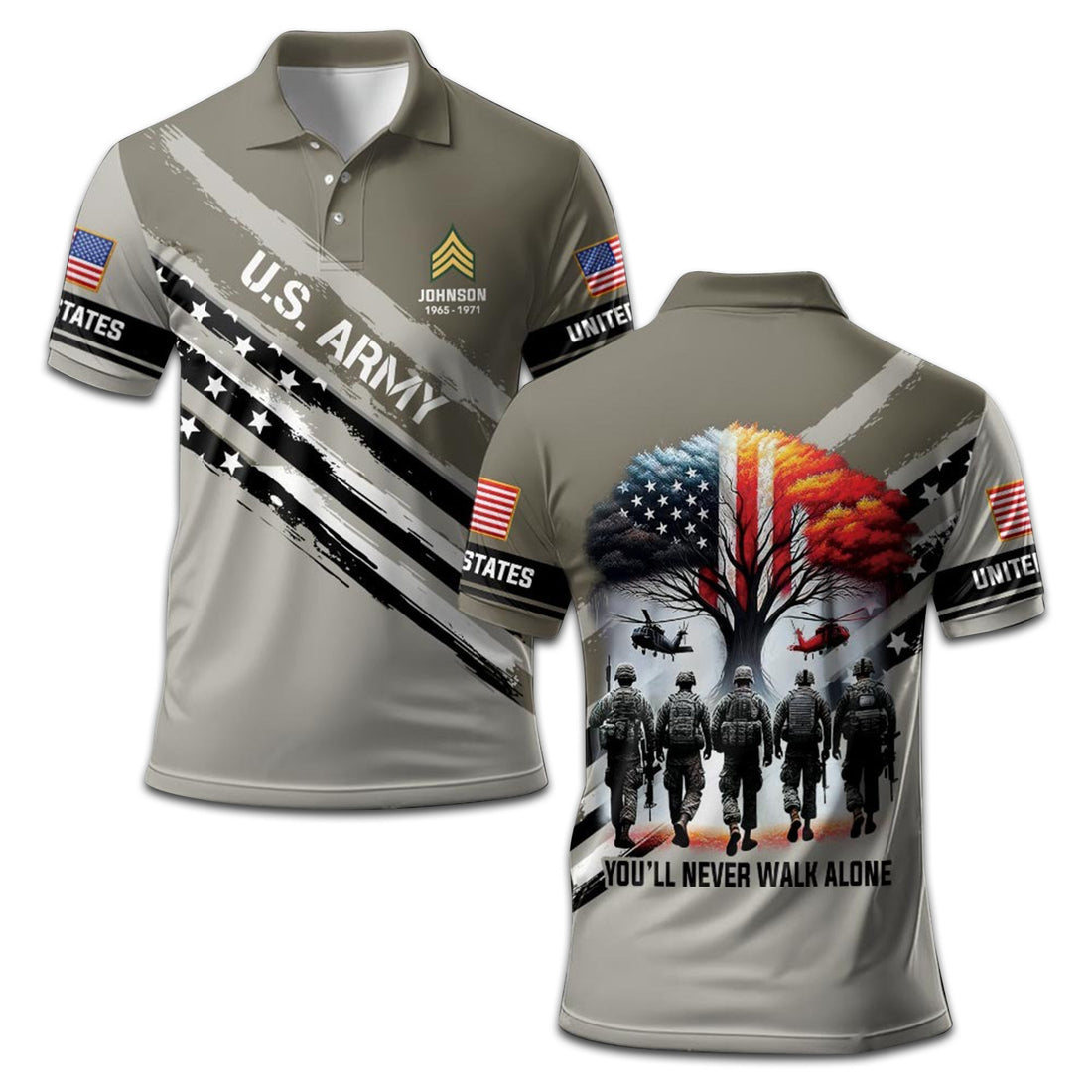 Unique Custom Name, Rank, Year, US Army Polo Shirt VPVC208201, Gifts For Army Veteran, Gifts For Dad, For Husband, Best Gifts On Father's Day, Independence Day, Veterans Day.