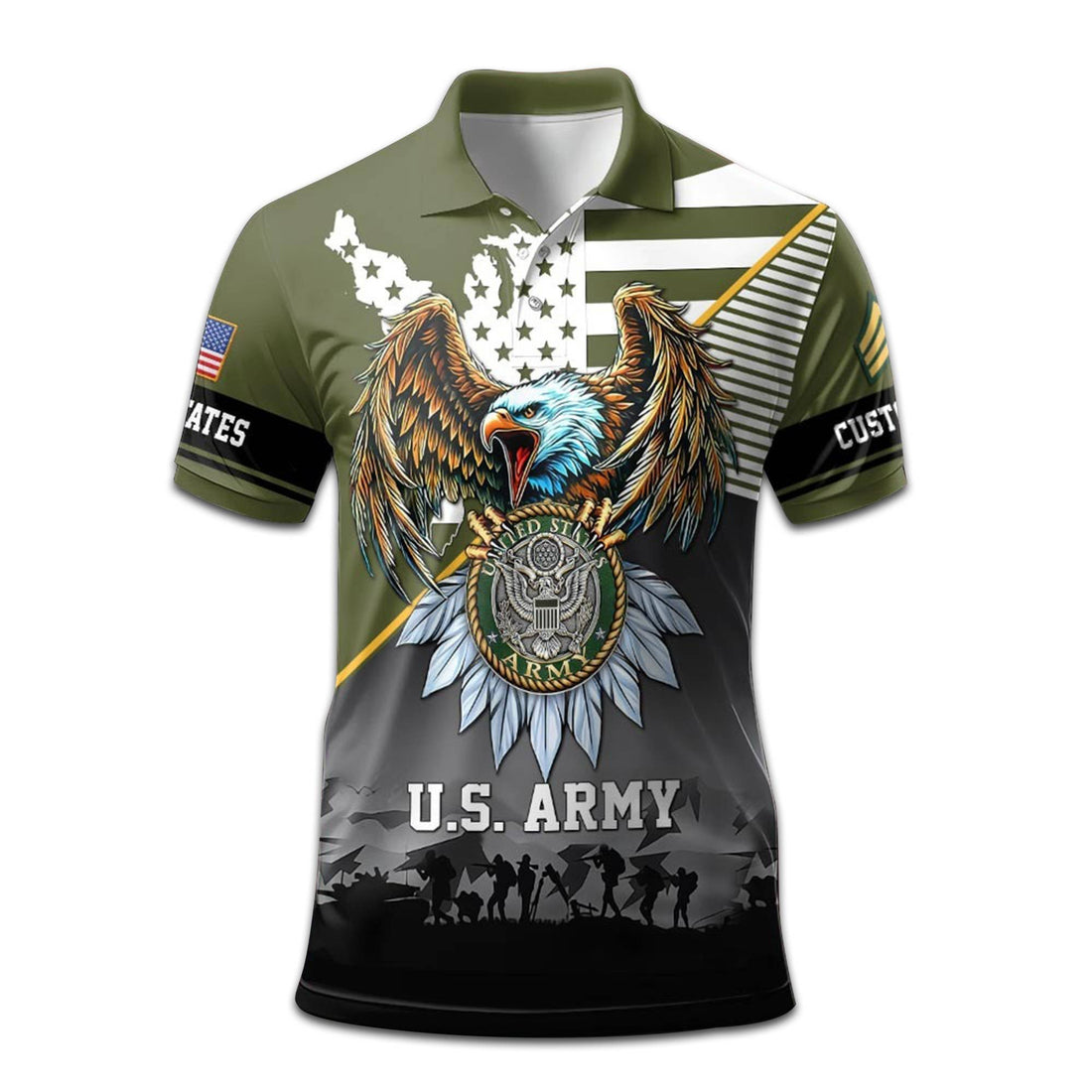 US Army Custom Polo Shirt VPVC208401, Gifts For Army Veteran, Best Gifts On Father's Day, Armed Forces Day, Independence Day, Veterans Day.