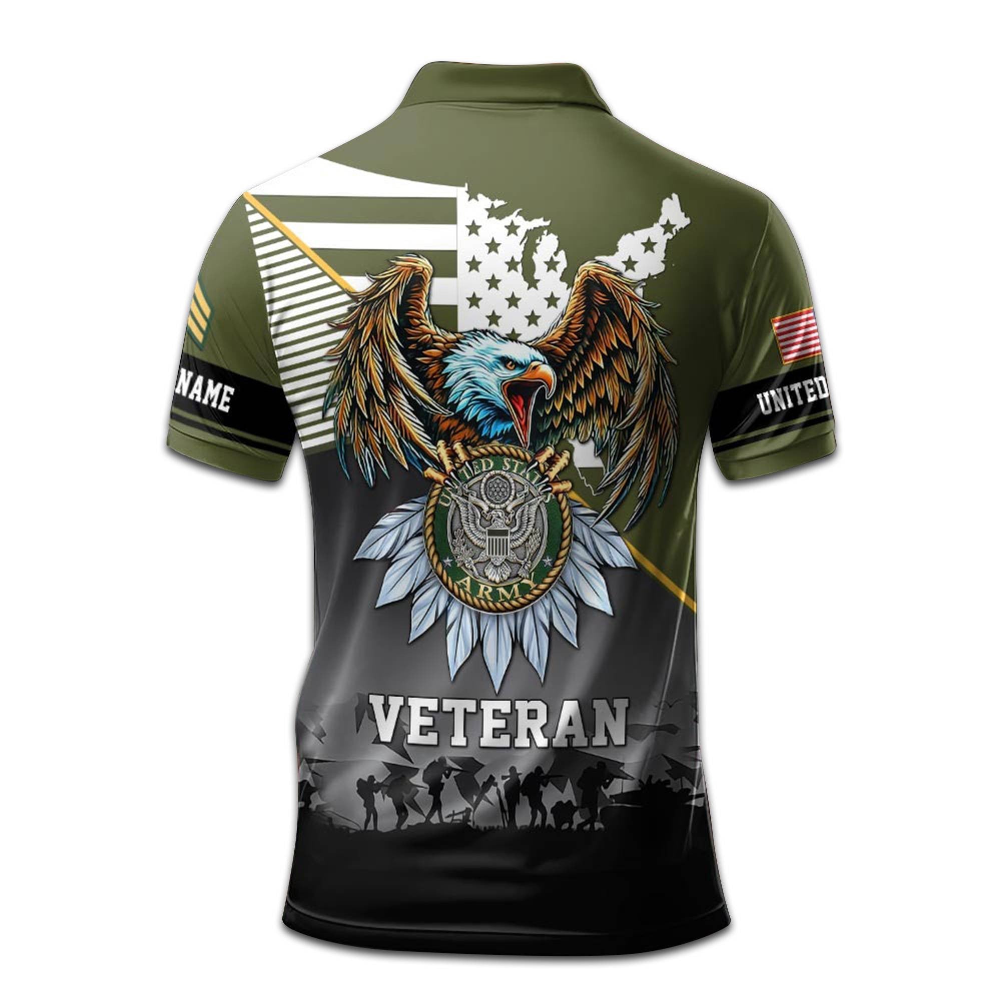 US Army Custom Polo Shirt VPVC208401, Gifts For Army Veteran, Best Gifts On Father's Day, Armed Forces Day, Independence Day, Veterans Day.