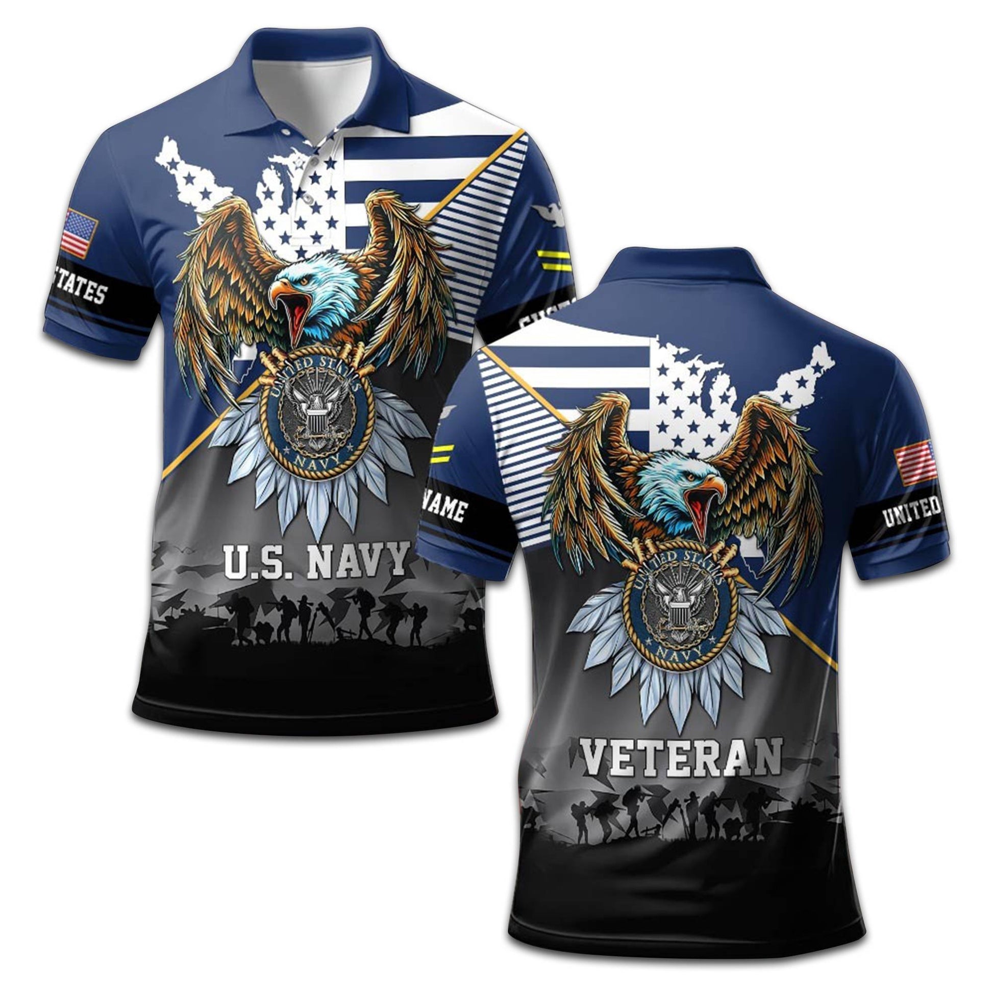 US Navy Custom Polo Shirt VPVC208402, Gifts For Navy Veteran, Best Gifts On Father's Day, Armed Forces Day, Independence Day, Veterans Day.