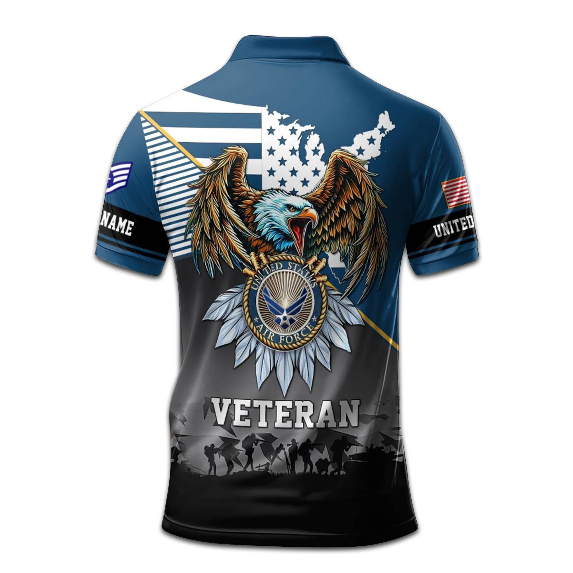 USAF Custom Polo Shirt VPVC208404, Gifts For Air Force Veteran, Best Gifts On Father's Day, Armed Forces Day, Independence Day, Veterans Day.