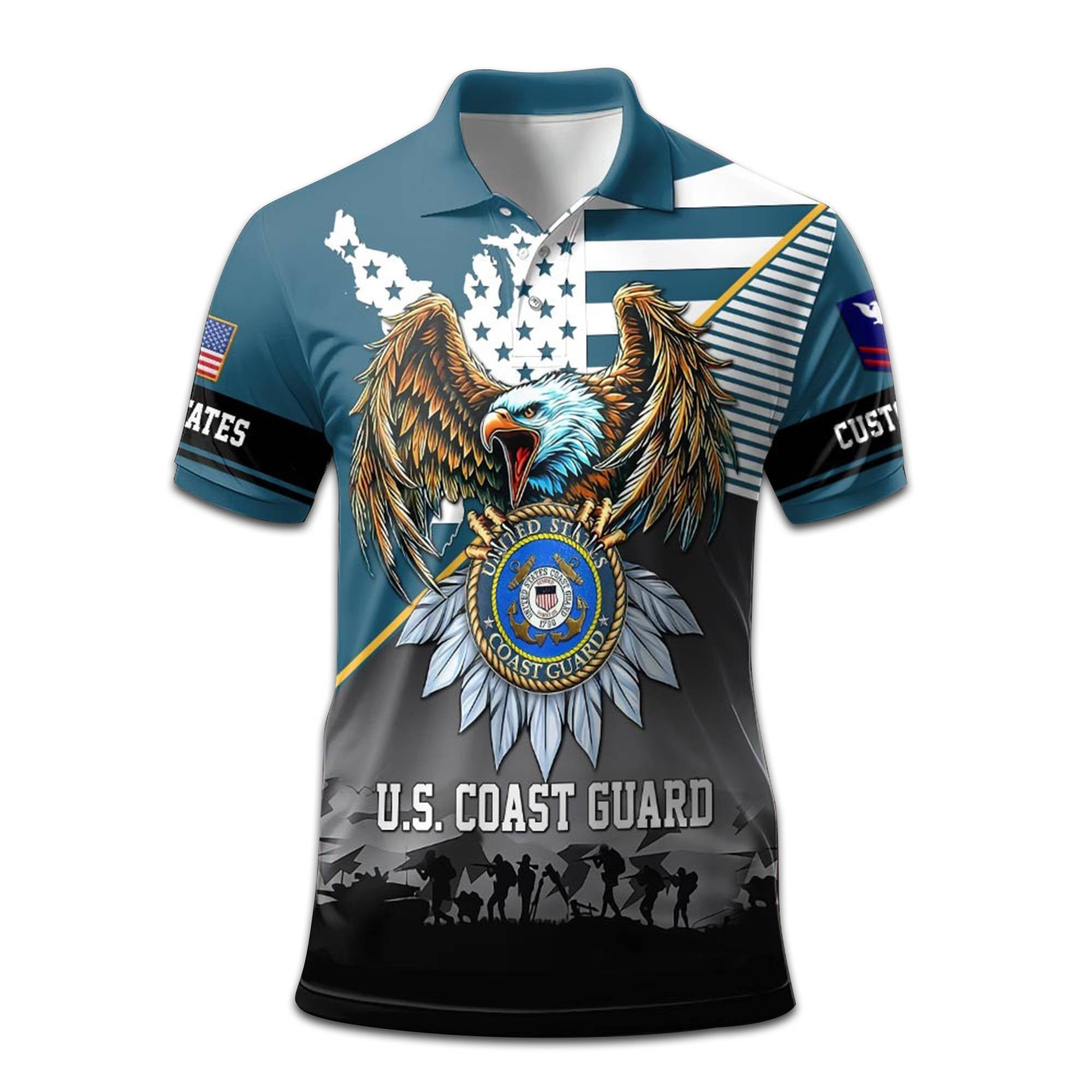 USCG Custom Polo Shirt VPVC208405, Gifts For Coast Guard Veteran, Best Gifts On Father's Day, Armed Forces Day, Independence Day, Veterans Day.