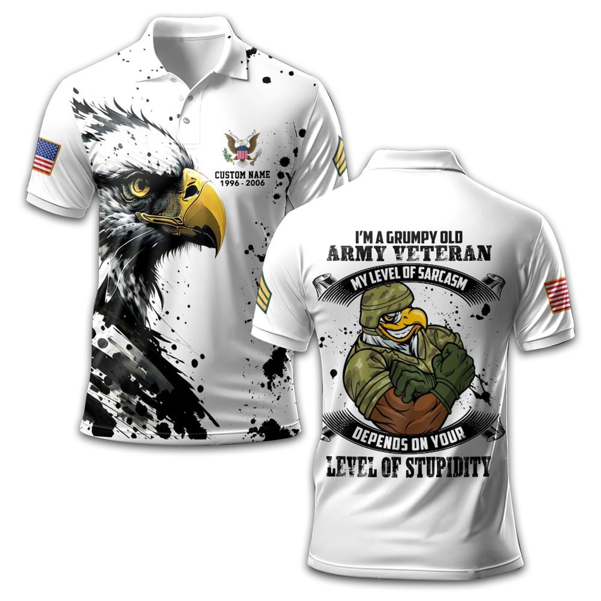 US Army Custom Polo Shirt VPVC208901, Gifts For Army Veteran, Best Gifts On Father's Day, Armed Forces Day, Independence Day, Veterans Day.