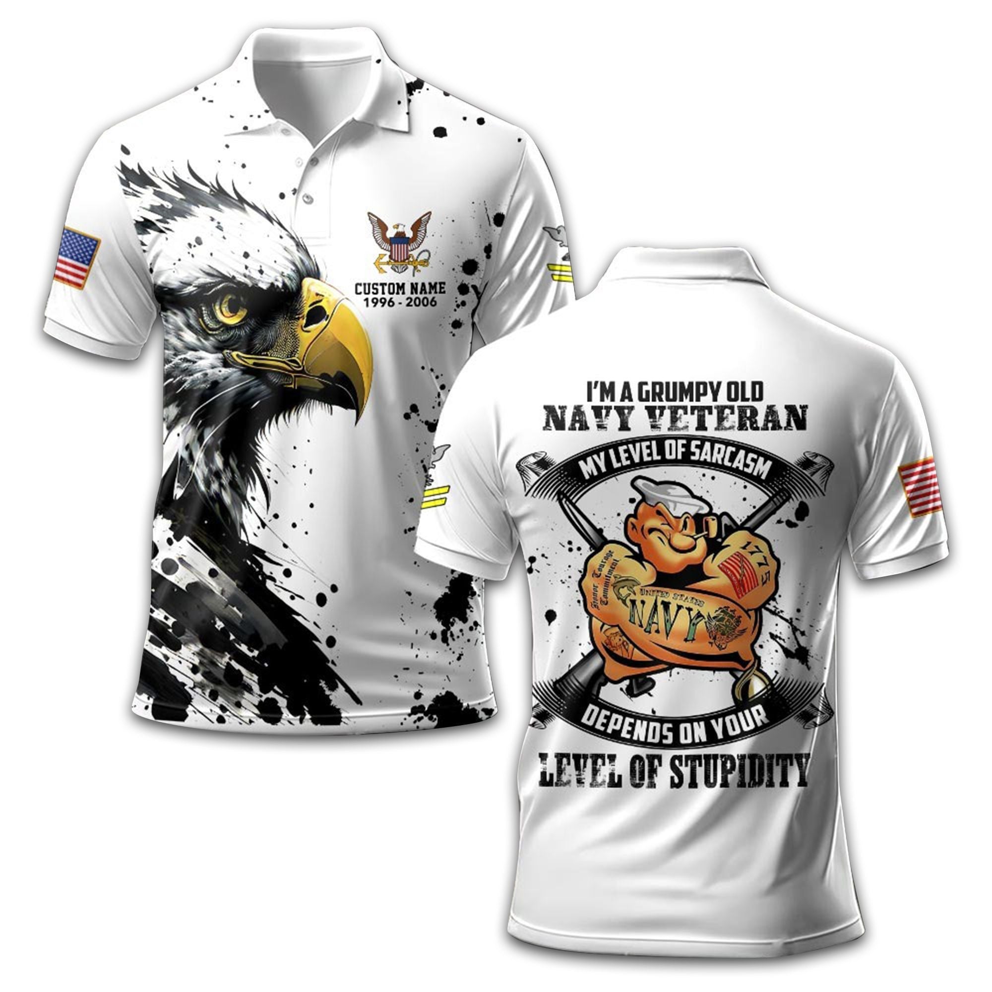 US Navy Custom Polo Shirt VPVC208902, Gifts For Navy Veteran, Best Gifts On Father's Day, Armed Forces Day, Independence Day, Veterans Day.