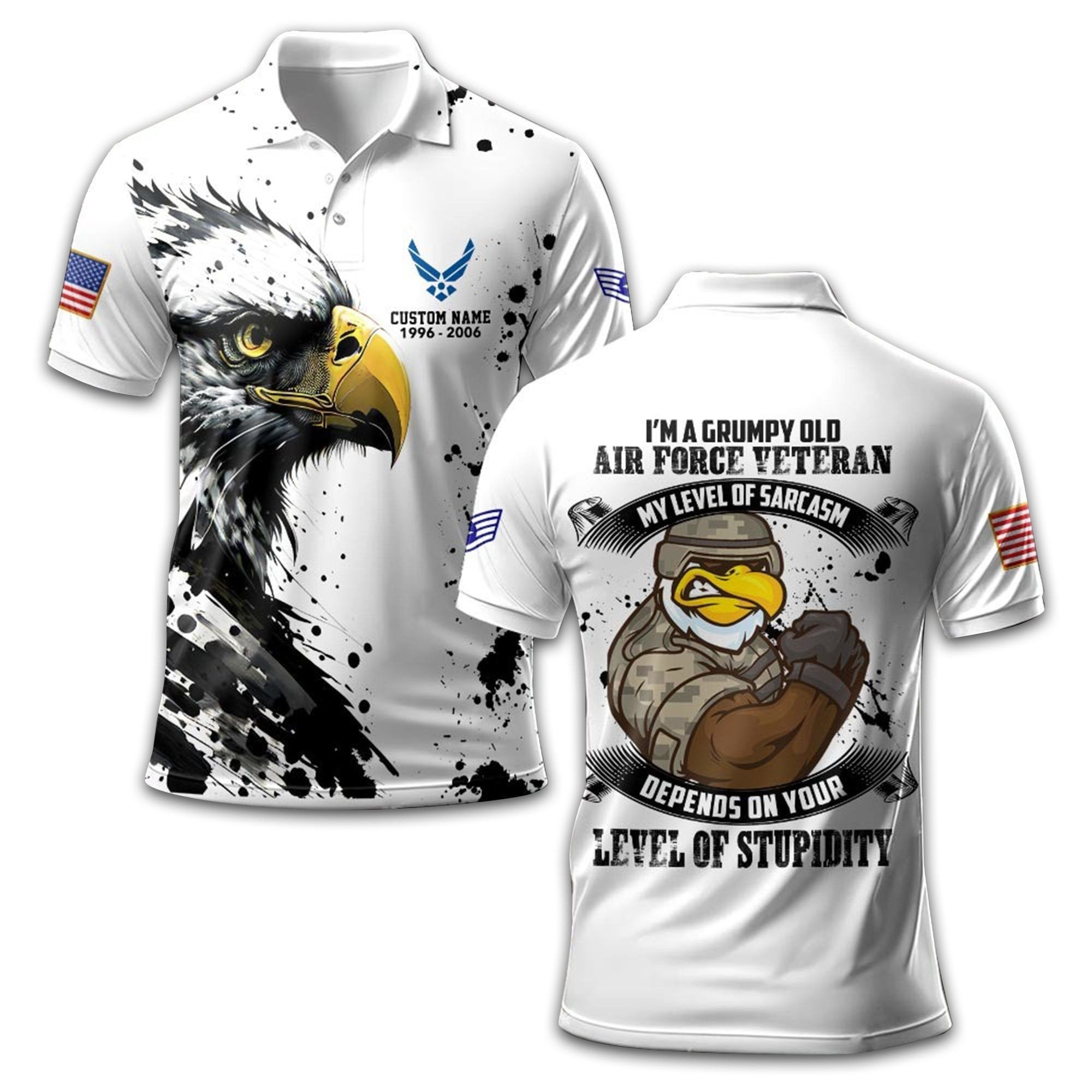 USAF Custom Polo Shirt VPVC208904, Gifts For Air Force Veteran, Best Gifts On Father's Day, Armed Forces Day, Independence Day, Veterans Day.