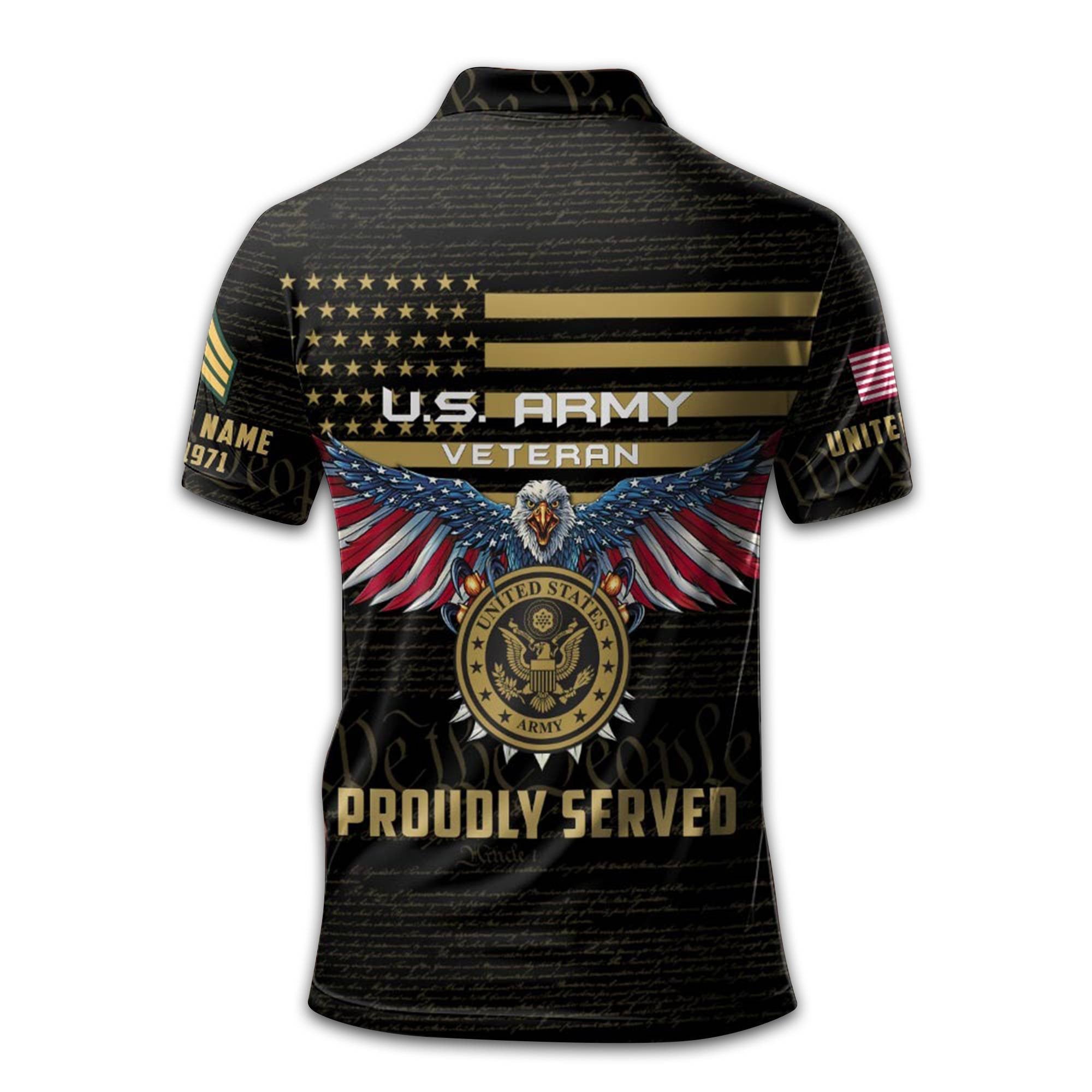 US Army Custom Polo Shirt VPVC209401, Gifts For Army Veteran, Best Gifts On Father's Day, Armed Forces Day, Independence Day, Veterans Day.