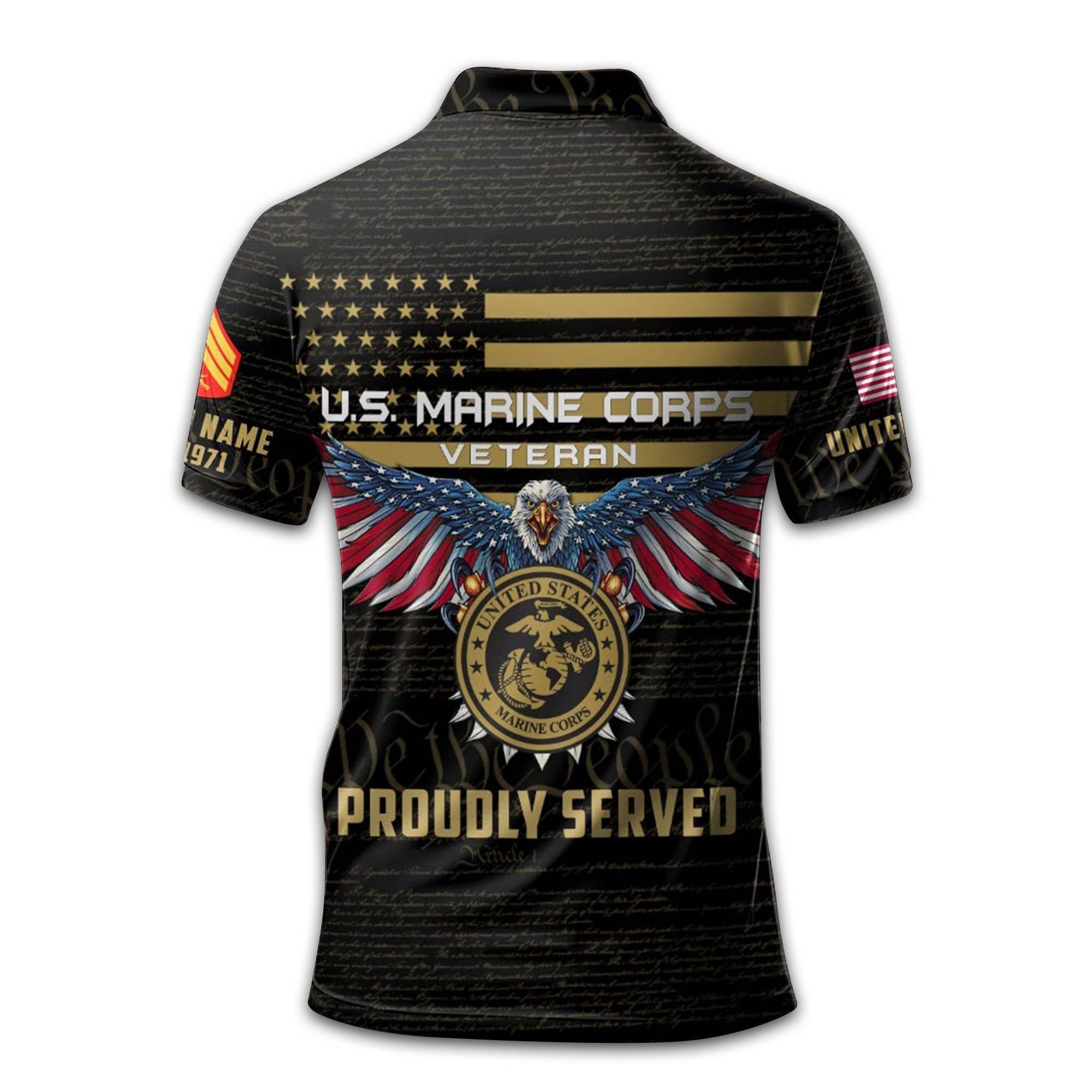 USMC Custom Polo Shirt VPVC209403, Gifts For Marine Veteran, Best Gifts On Father's Day, Armed Forces Day, Independence Day, Veterans Day.