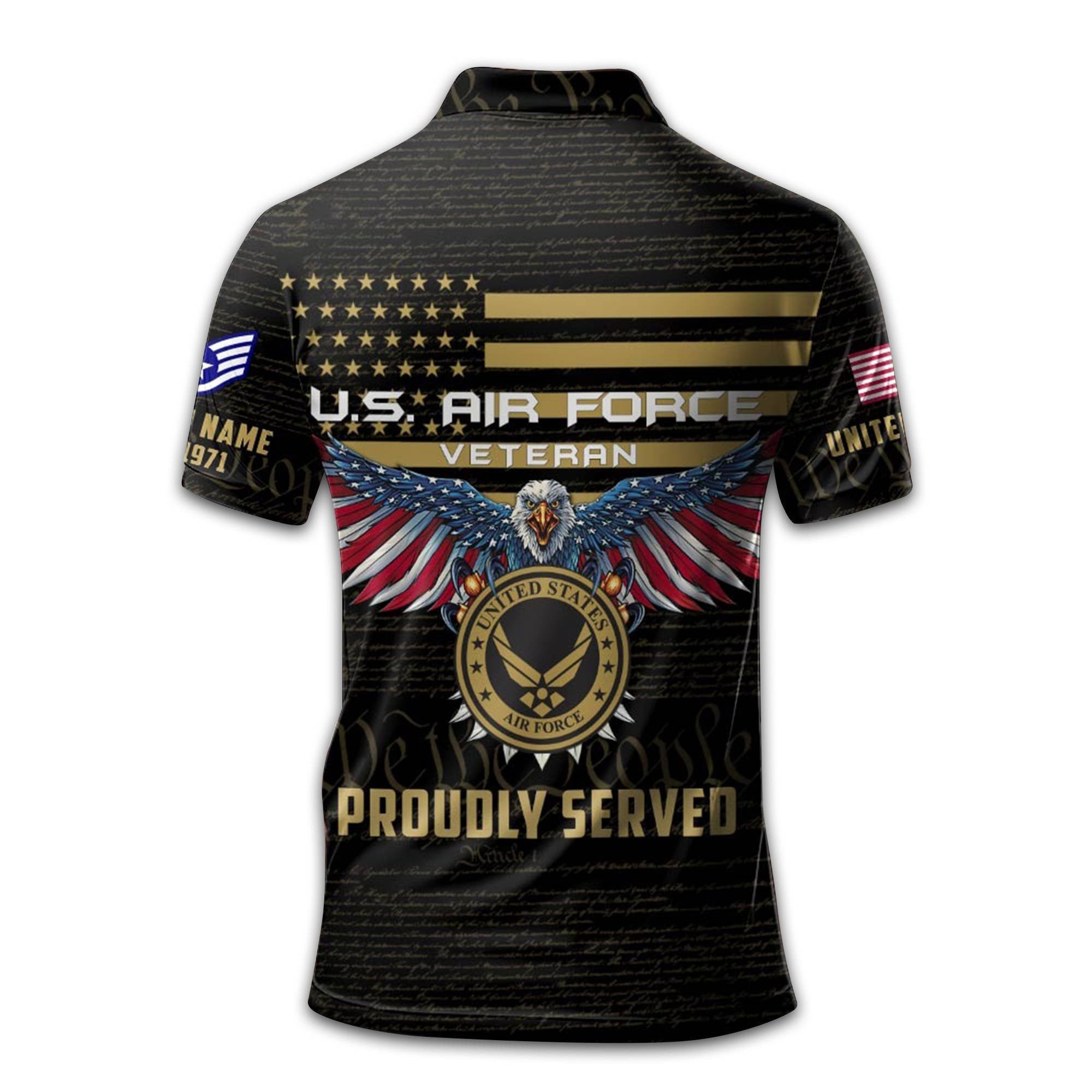 USAF Custom Polo Shirt VPVC209404, Gifts For Air Force Veteran, Best Gifts On Father's Day, Armed Forces Day, Independence Day, Veterans Day.