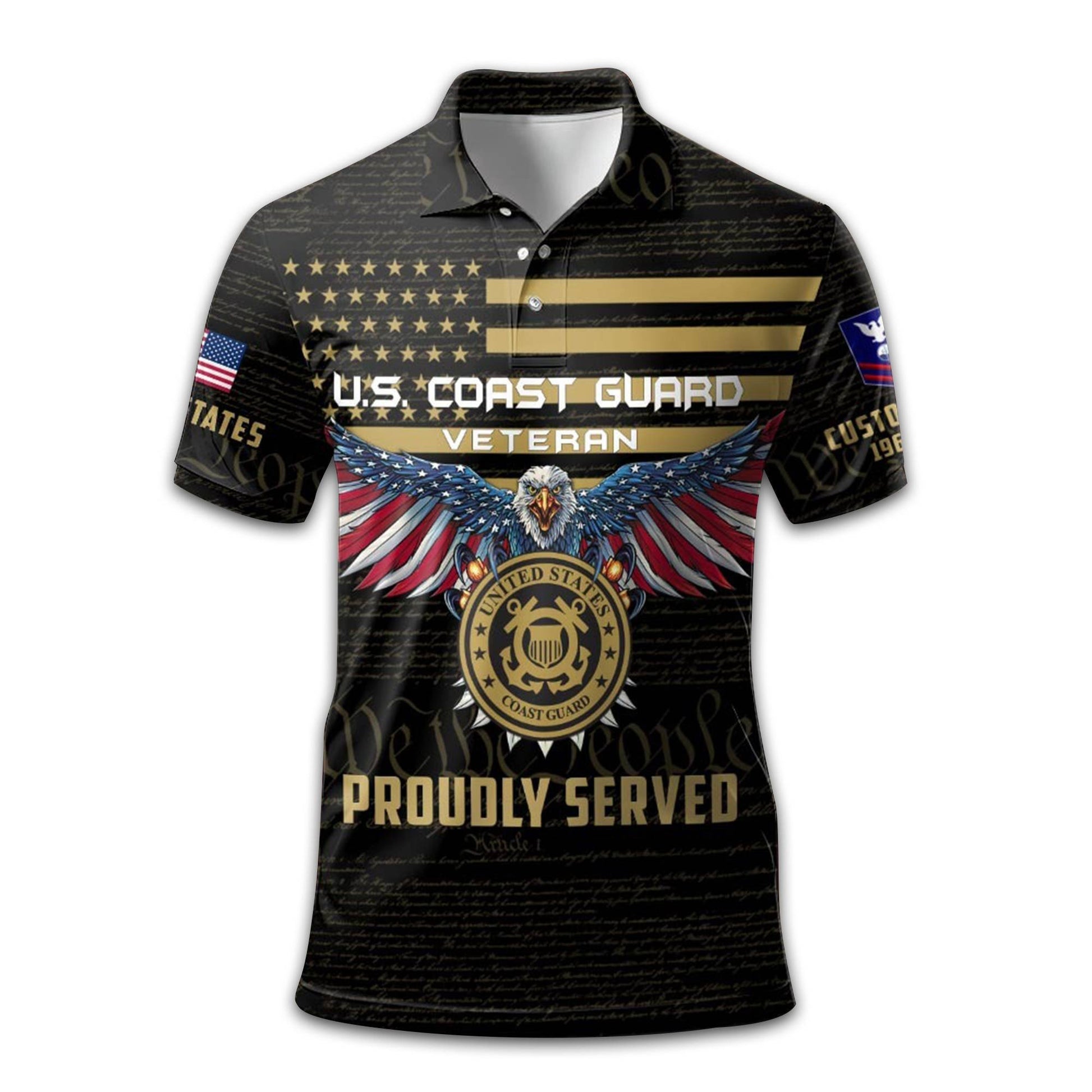 USCG Custom Polo Shirt VPVC209405, Gifts For Coast Guard Veteran, Best Gifts On Father's Day, Armed Forces Day, Independence Day, Veterans Day.
