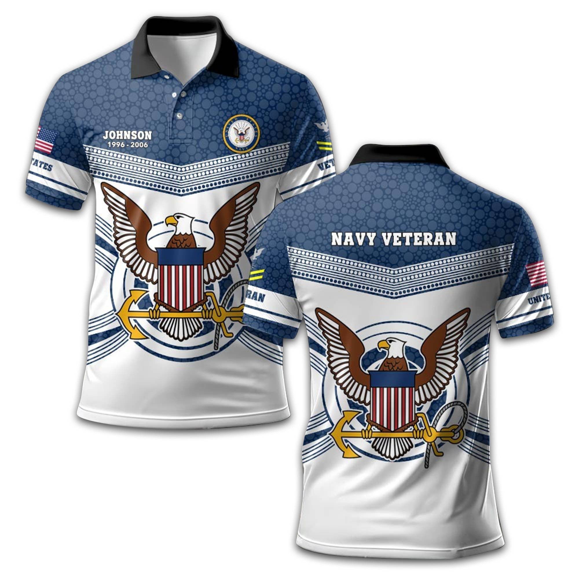 US Navy Custom Polo Shirt VPVC209902, Gifts For Navy Veteran, Best Gifts On Father's Day, Armed Forces Day, Independence Day, Veterans Day.