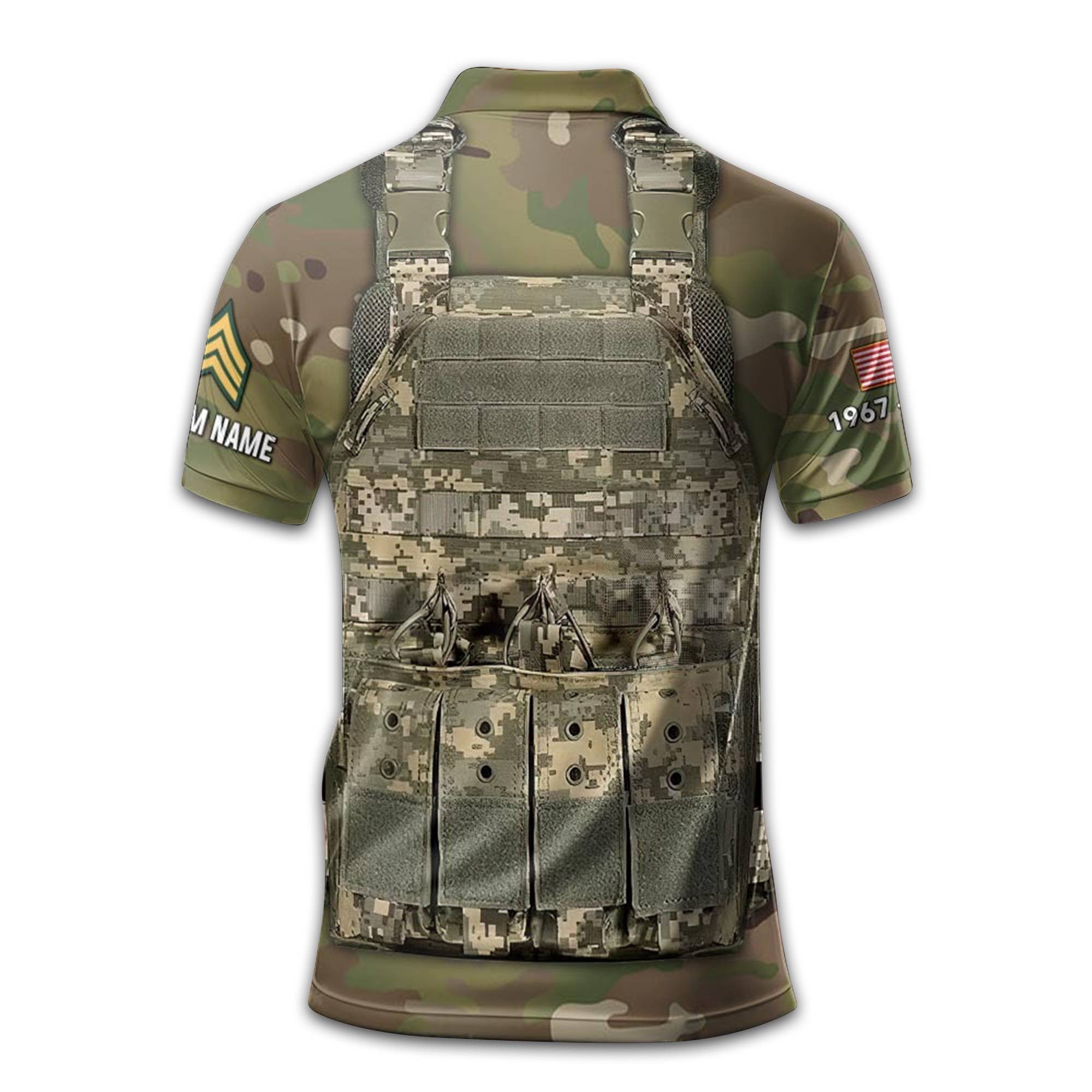 US Army Custom Polo Shirt VPVC210201, Gifts For Army Veteran, Best Gifts On Father's Day, Armed Forces Day, Independence Day, Veterans Day.