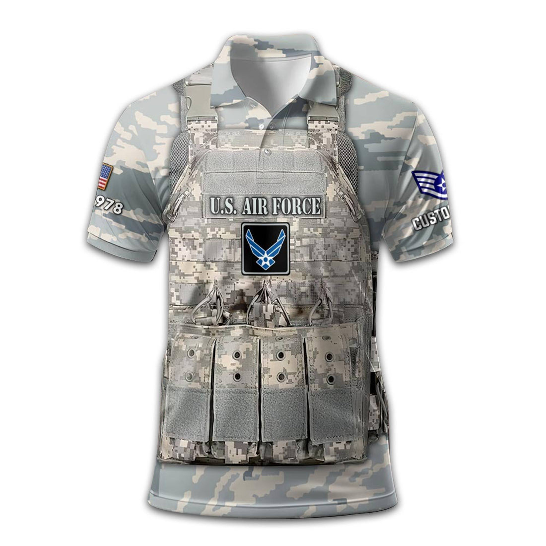 USAF Custom Polo Shirt VPVC210204, Gifts For Air Force Veteran, Best Gifts On Father's Day, Armed Forces Day, Independence Day, Veterans Day.