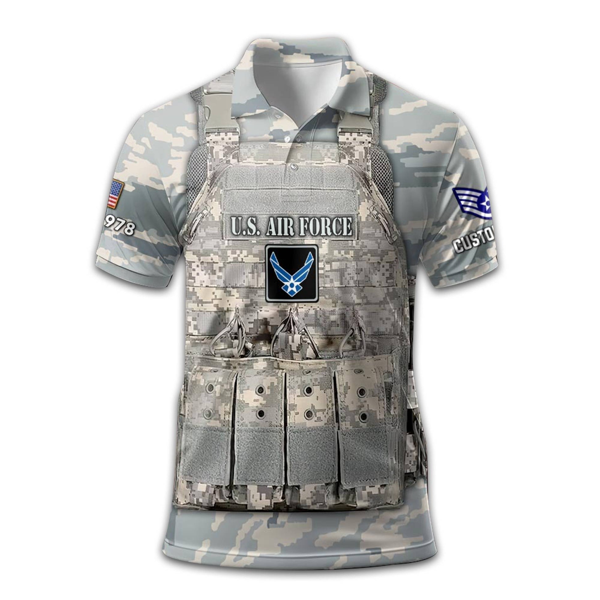 USAF Custom Polo Shirt VPVC210204, Gifts For Air Force Veteran, Best Gifts On Father's Day, Armed Forces Day, Independence Day, Veterans Day.