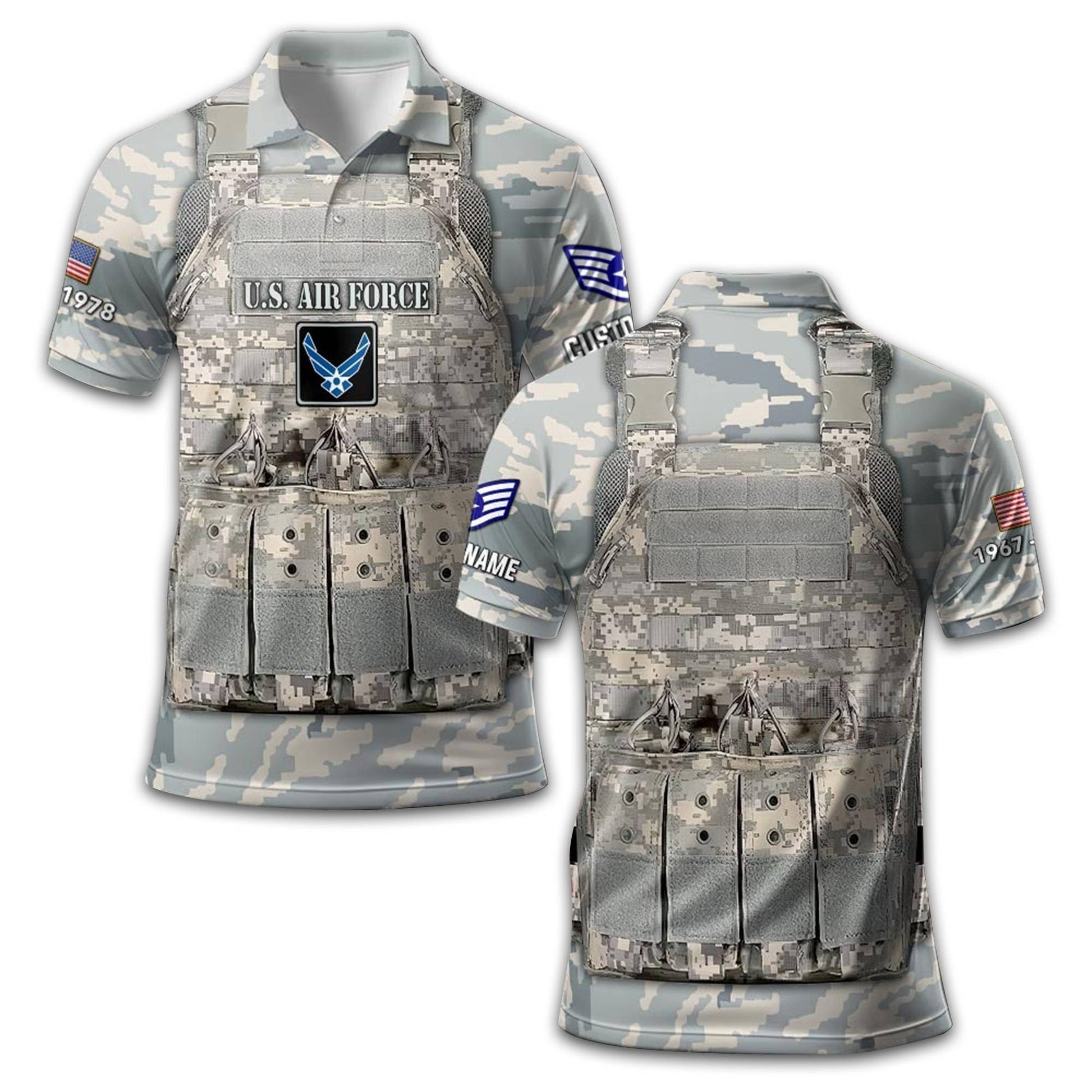 USAF Custom Polo Shirt VPVC210204, Gifts For Air Force Veteran, Best Gifts On Father's Day, Armed Forces Day, Independence Day, Veterans Day.