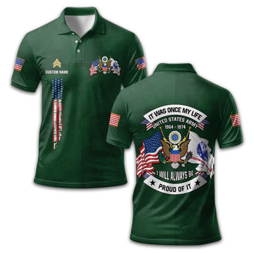 US Army Custom Polo Shirt VPVC210701, Gifts For Army Veteran, Best Gifts On Father's Day, Armed Forces Day, Independence Day, Veterans Day.