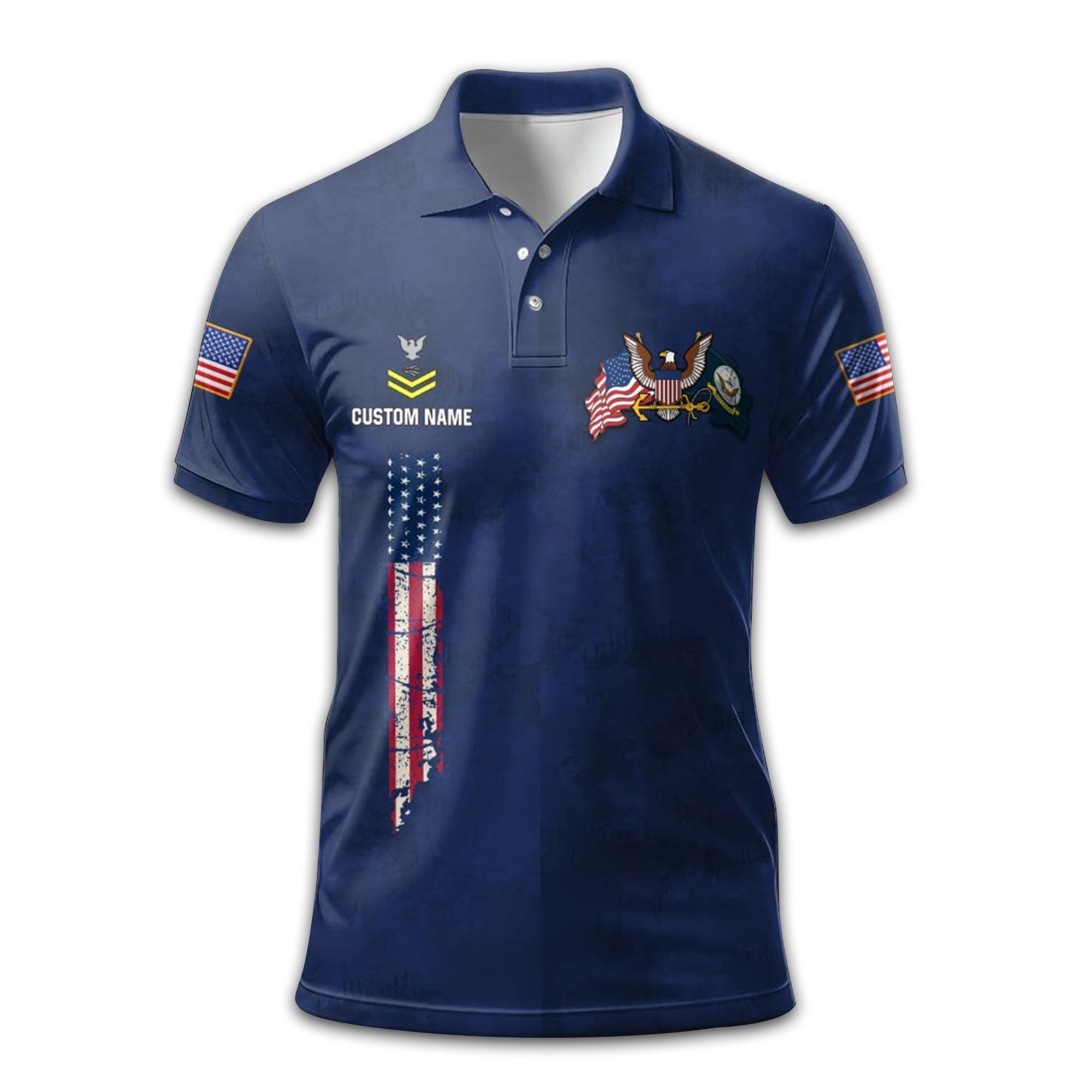 US Navy Custom Polo Shirt VPVC210702, Gifts For Navy Veteran, Best Gifts On Father's Day, Armed Forces Day, Independence Day, Veterans Day.