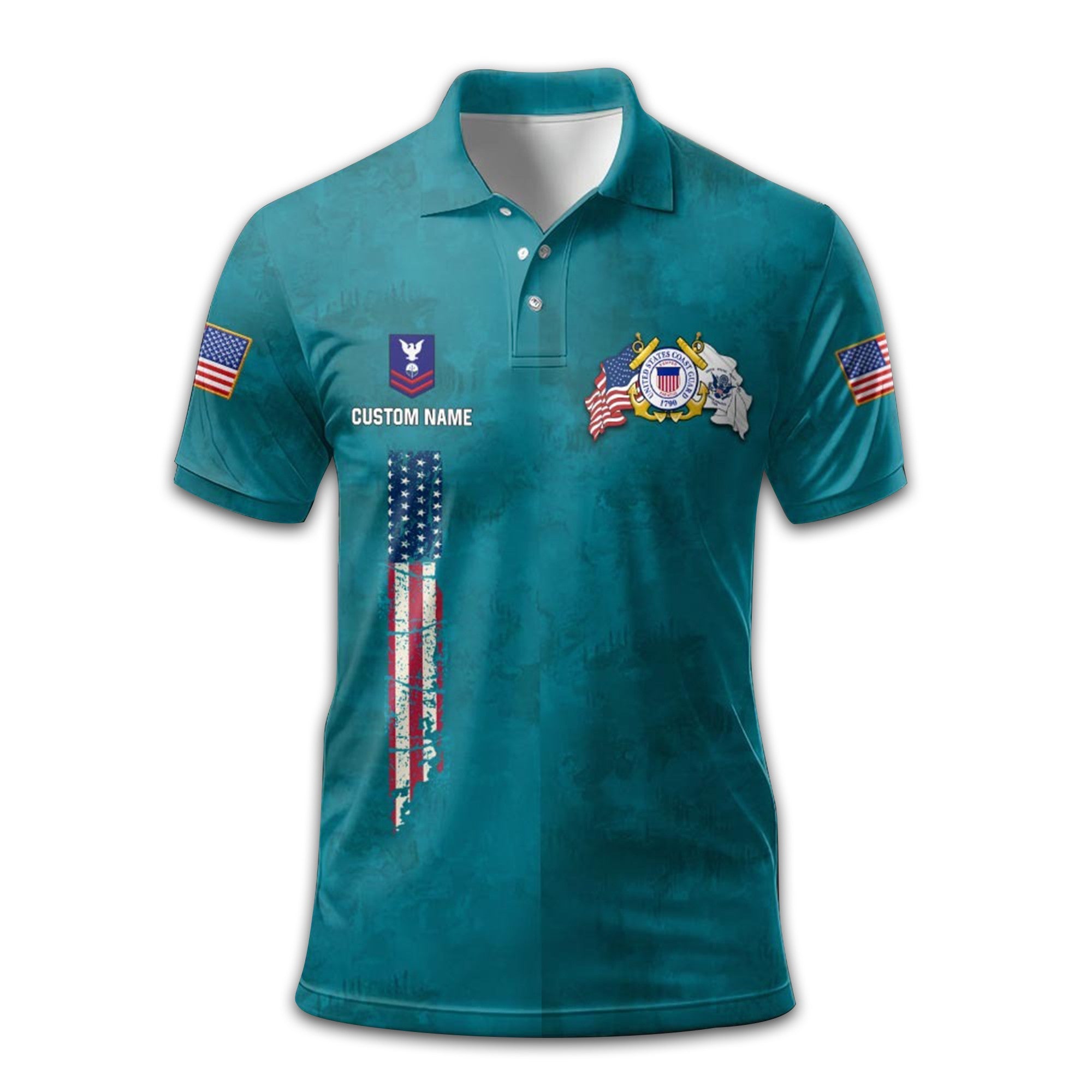 USCG Custom Polo Shirt VPVC210705, Gifts For Coast Guard Veteran, Best Gifts On Father's Day, Armed Forces Day, Independence Day, Veterans Day.