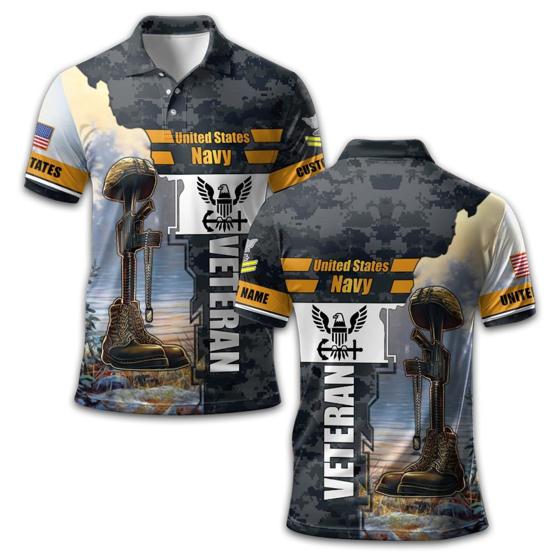 US Navy Custom Polo Shirt VPVC210902, Gifts For Navy Veteran, Best Gifts On Father's Day, Armed Forces Day, Independence Day, Veterans Day.