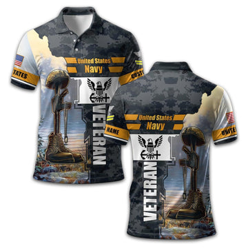 US Navy Custom Polo Shirt VPVC210902, Gifts For Navy Veteran, Best Gifts On Father's Day, Armed Forces Day, Independence Day, Veterans Day.