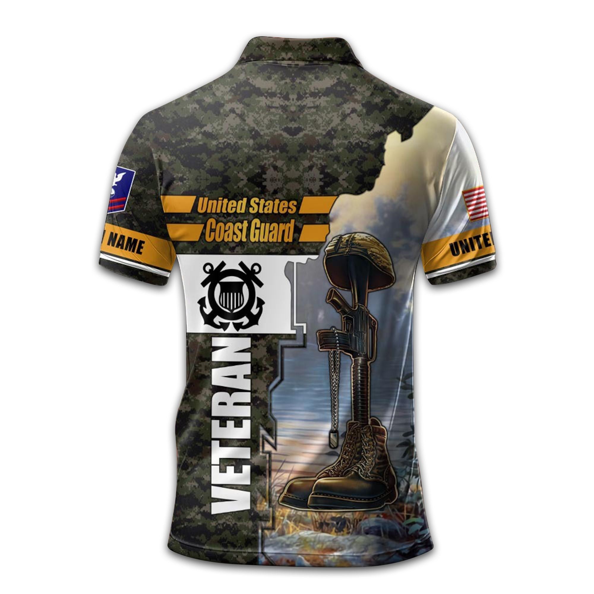 USCG Custom Polo Shirt VPVC210905, Gifts For Coast Guard Veteran, Best Gifts On Father's Day, Armed Forces Day, Independence Day, Veterans Day.