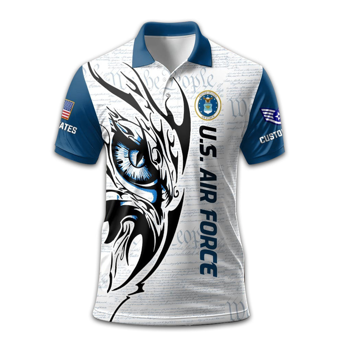 Unique Custom Name, Rank, USAF Polo Shirt VPVC211104, Gifts For Air Force Veteran, Gifts For Dad, For Husband, Best Gifts On Father's Day, Independence Day, Veterans Day.