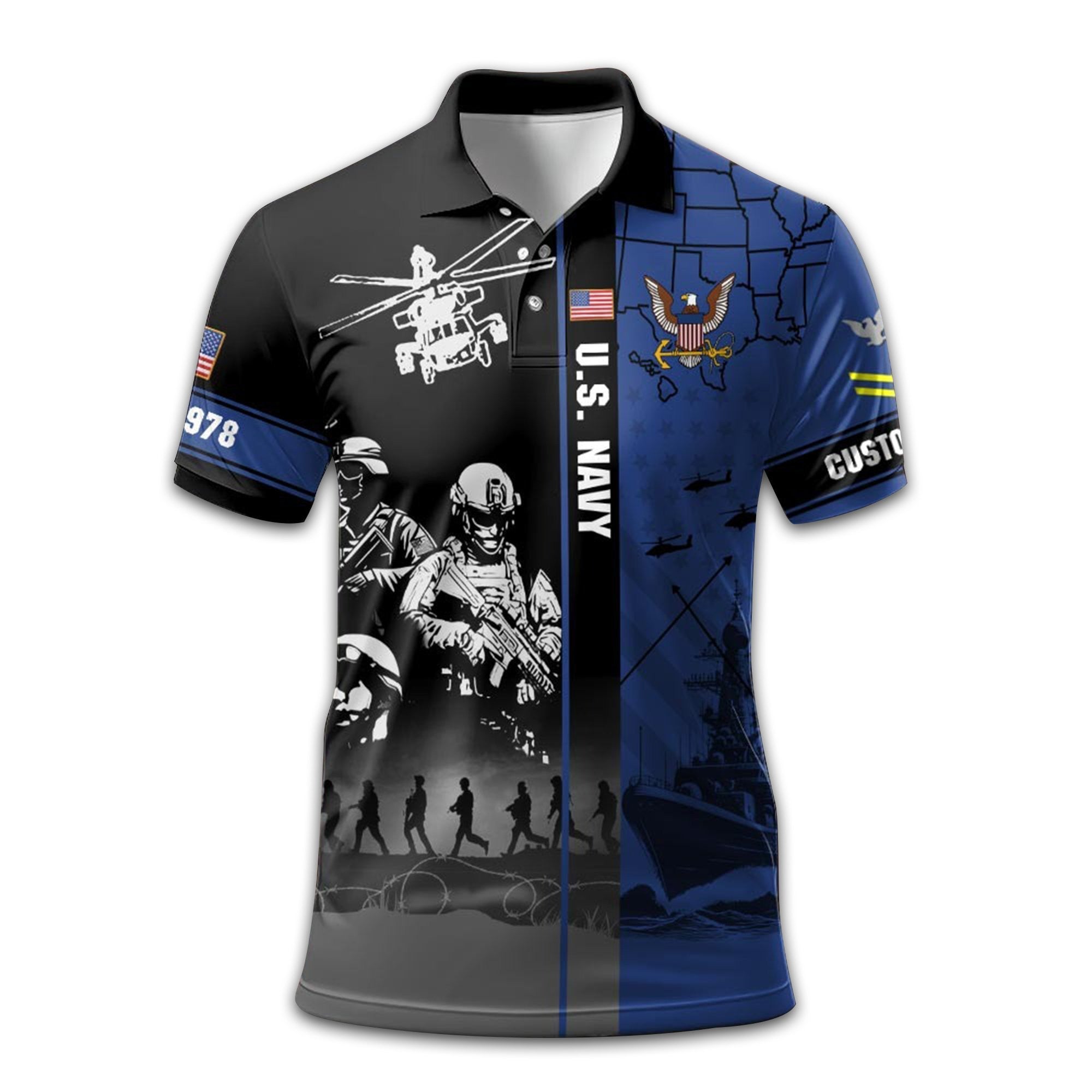 US Navy Custom Polo Shirt VPVC211202, Gifts For Navy Veteran, Best Gifts On Father's Day, Armed Forces Day, Independence Day, Veterans Day.