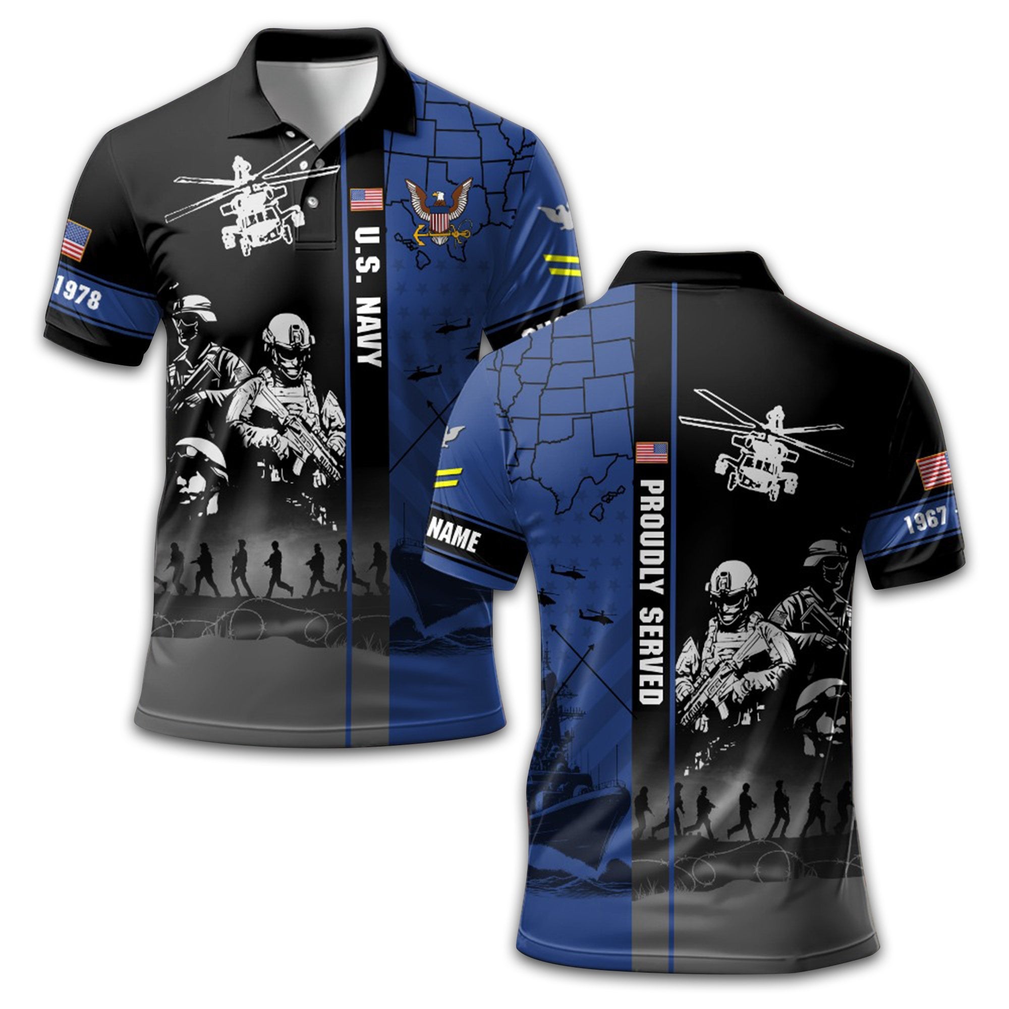 US Navy Custom Polo Shirt VPVC211202, Gifts For Navy Veteran, Best Gifts On Father's Day, Armed Forces Day, Independence Day, Veterans Day.