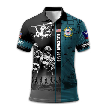 USCG Custom Polo Shirt VPVC211205, Gifts For Coast Guard Veteran, Best Gifts On Father's Day, Armed Forces Day, Independence Day, Veterans Day.