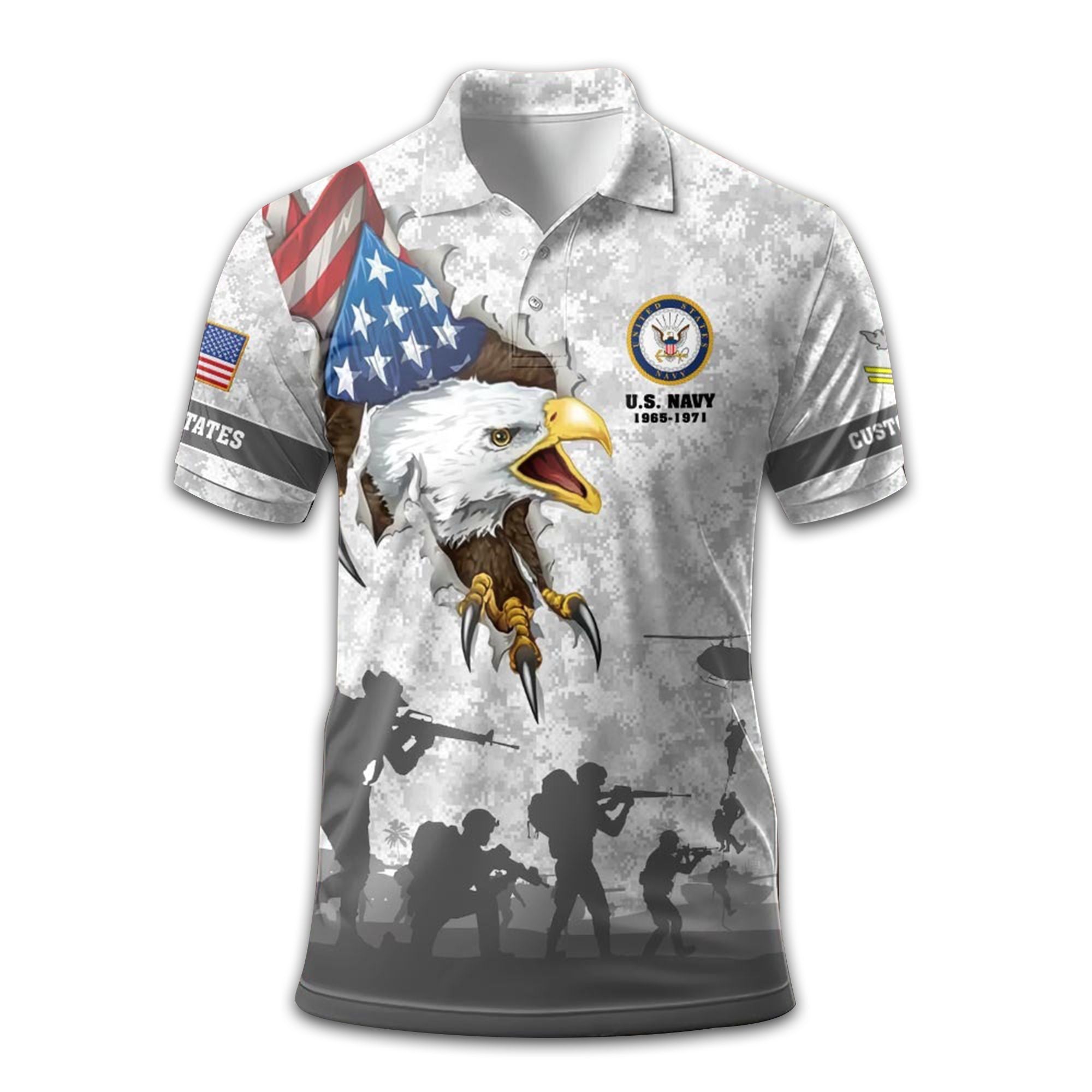 US Navy Custom Polo Shirt VPVC211007, Gifts For Navy Veteran, Best Gifts On Father's Day, Armed Forces Day, Independence Day, Veterans Day.