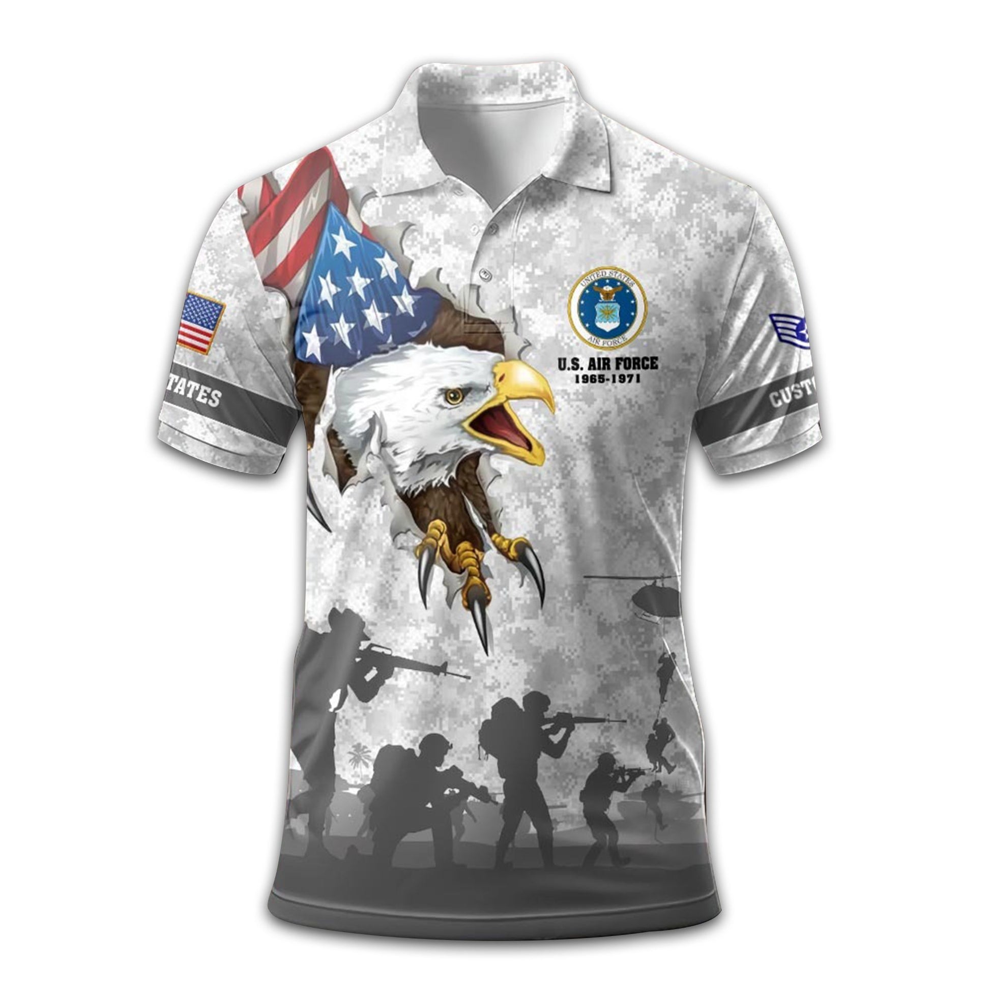 USAF Custom Polo Shirt VPVC211009, Gifts For Air Force Veteran, Best Gifts On Father's Day, Armed Forces Day, Independence Day, Veterans Day.