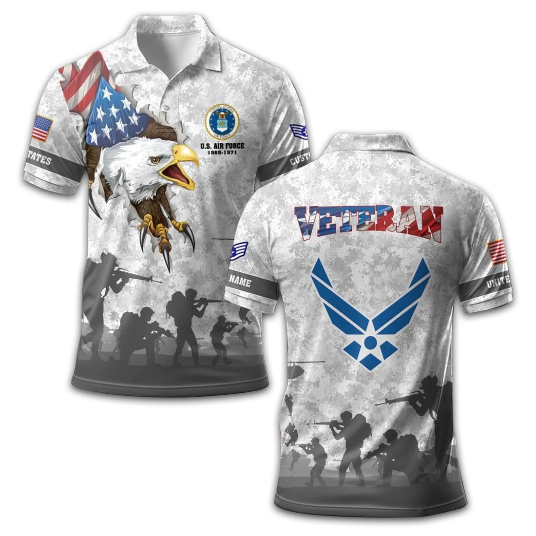 USAF Custom Polo Shirt VPVC211009, Gifts For Air Force Veteran, Best Gifts On Father's Day, Armed Forces Day, Independence Day, Veterans Day.