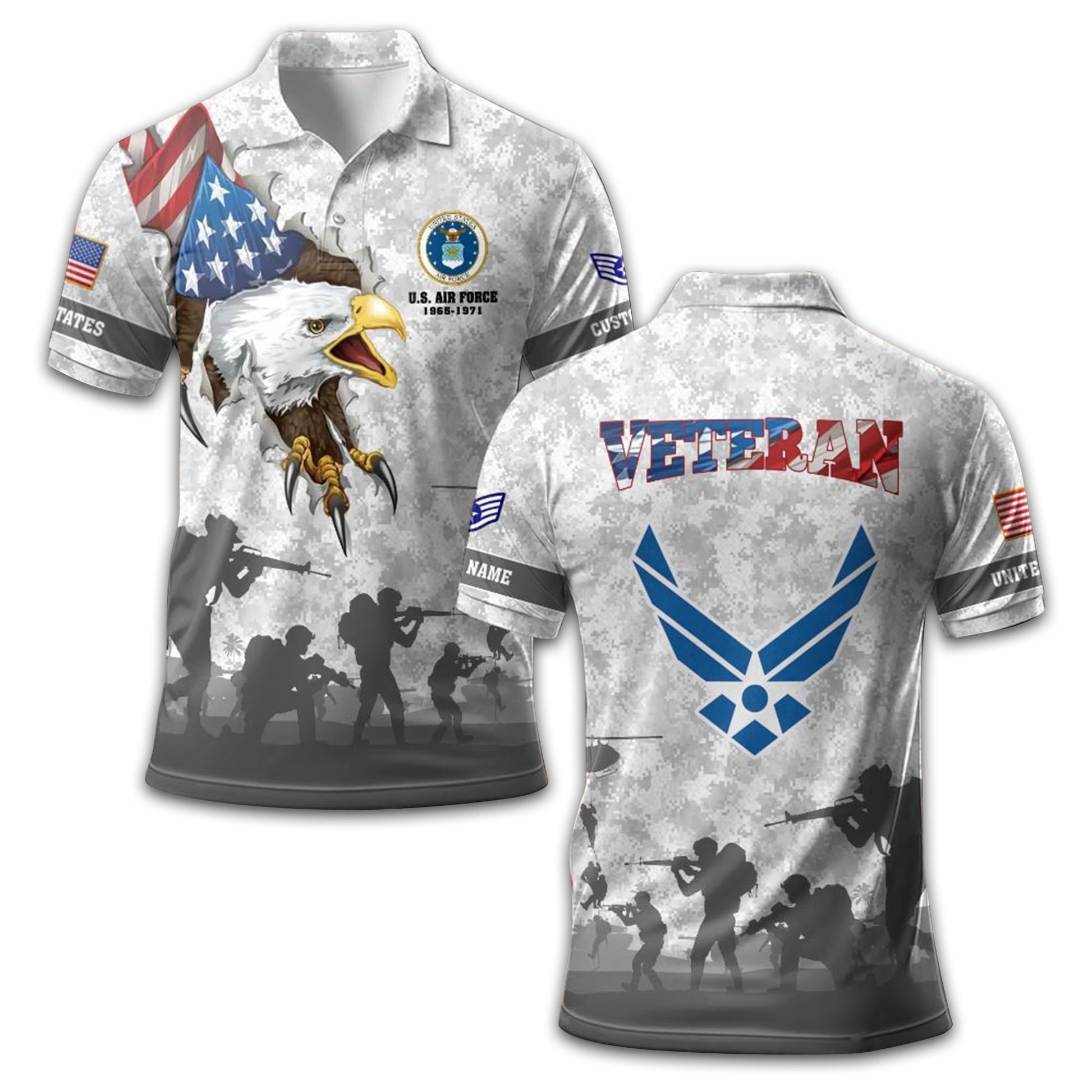 USAF Custom Polo Shirt VPVC211009, Gifts For Air Force Veteran, Best Gifts On Father's Day, Armed Forces Day, Independence Day, Veterans Day.