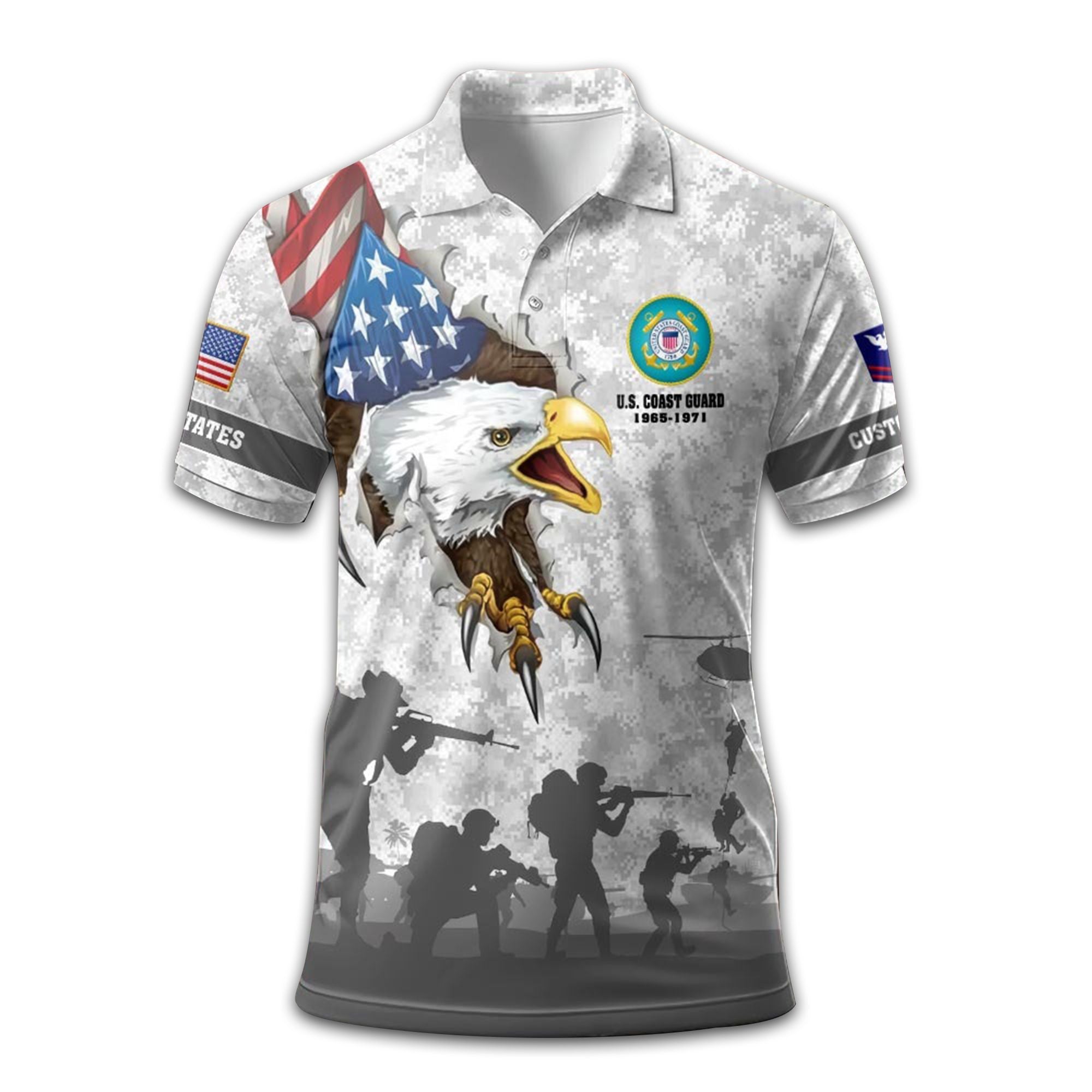 USCG Custom Polo Shirt VPVC211010, Gifts For Coast Guard Veteran, Best Gifts On Father's Day, Armed Forces Day, Independence Day, Veterans Day.