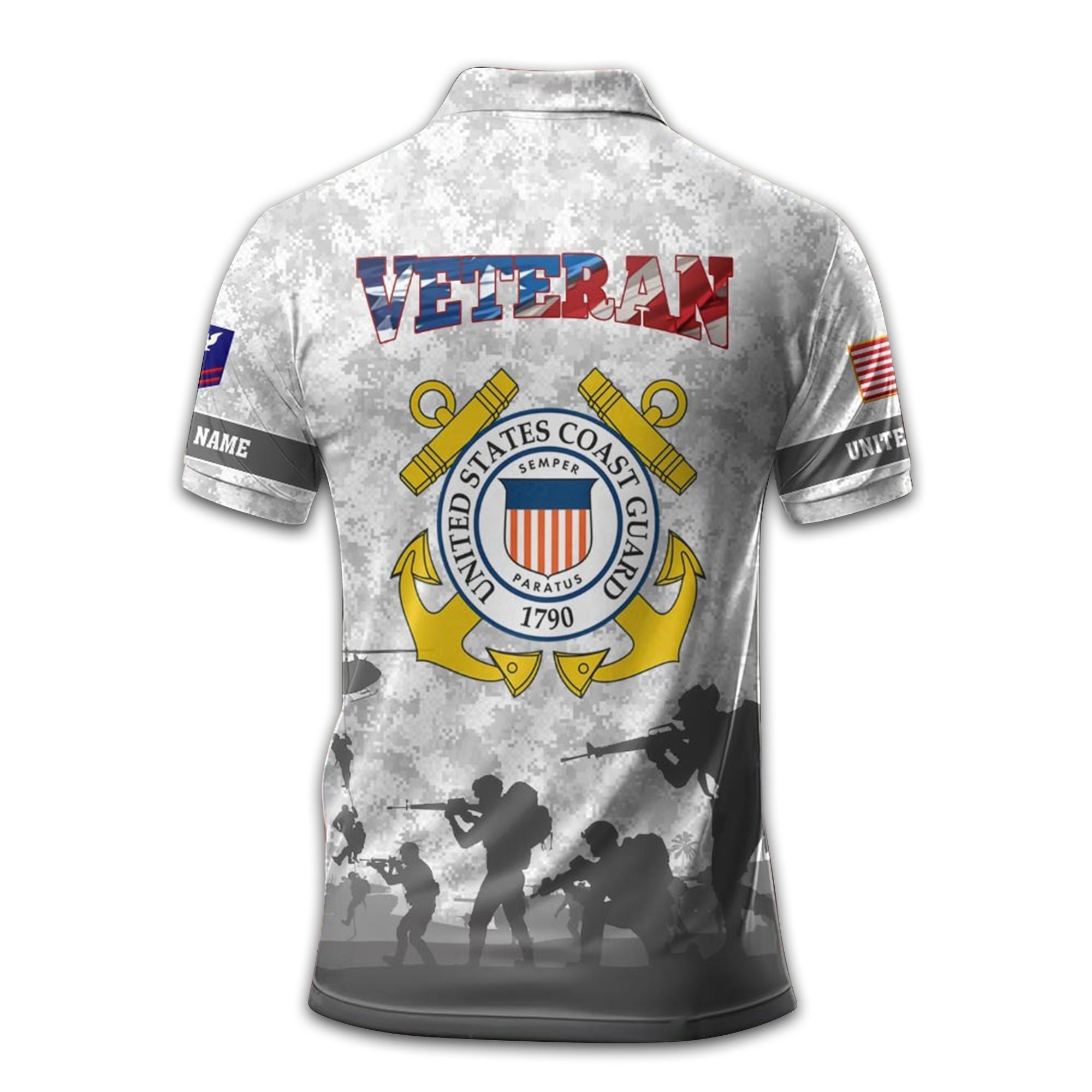 USCG Custom Polo Shirt VPVC211010, Gifts For Coast Guard Veteran, Best Gifts On Father's Day, Armed Forces Day, Independence Day, Veterans Day.