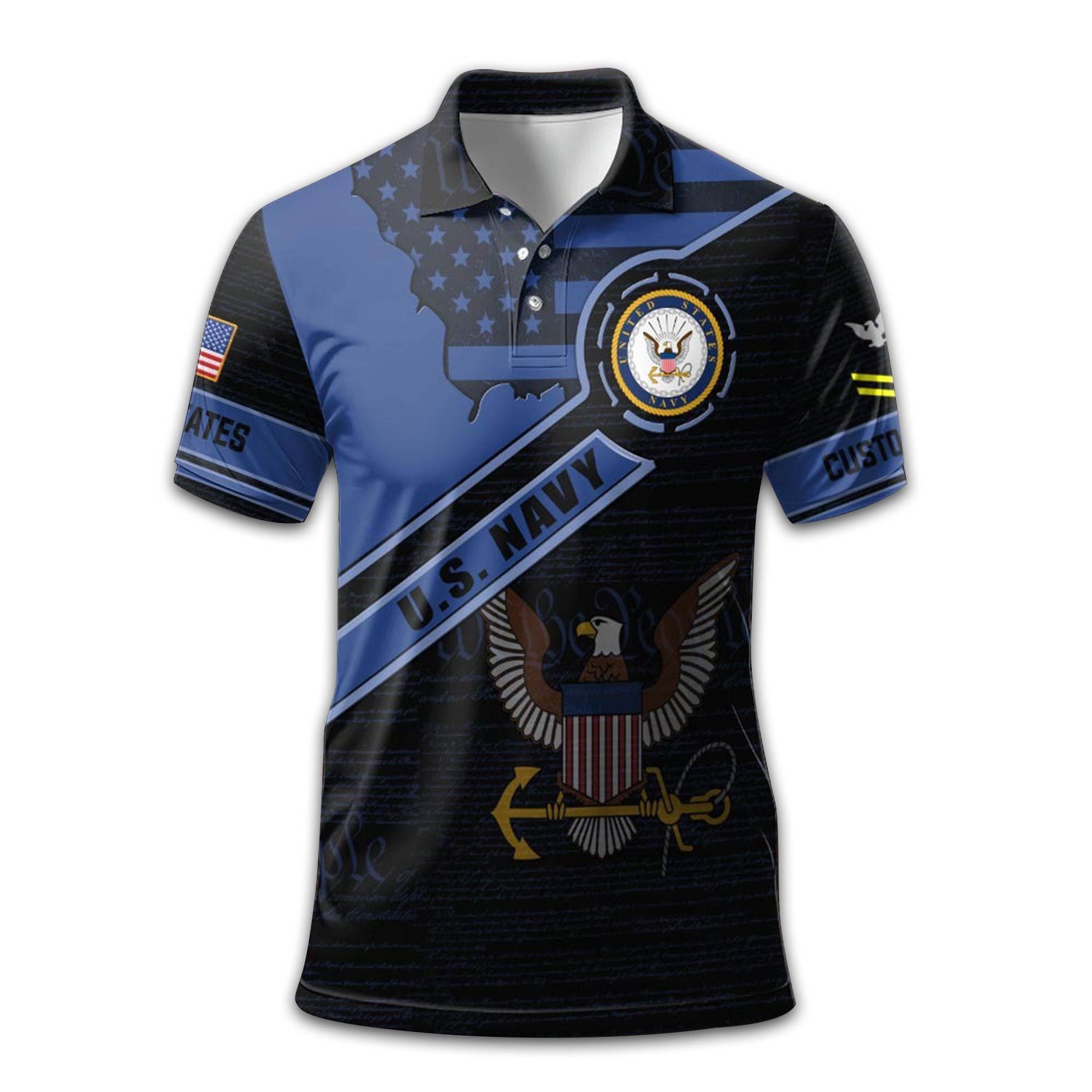 US Navy Custom Polo Shirt VPVC211407, Gifts For Navy Veteran, Best Gifts On Father's Day, Armed Forces Day, Independence Day, Veterans Day.