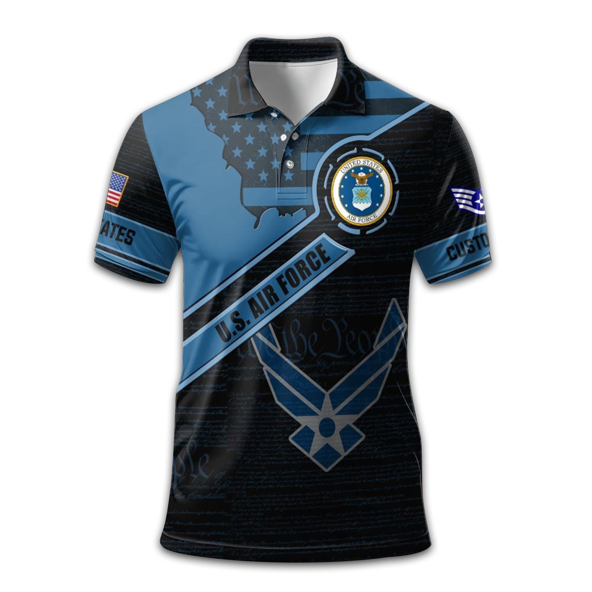 USAF Custom Polo Shirt VPVC211409, Gifts For Air Force Veteran, Best Gifts On Father's Day, Armed Forces Day, Independence Day, Veterans Day.