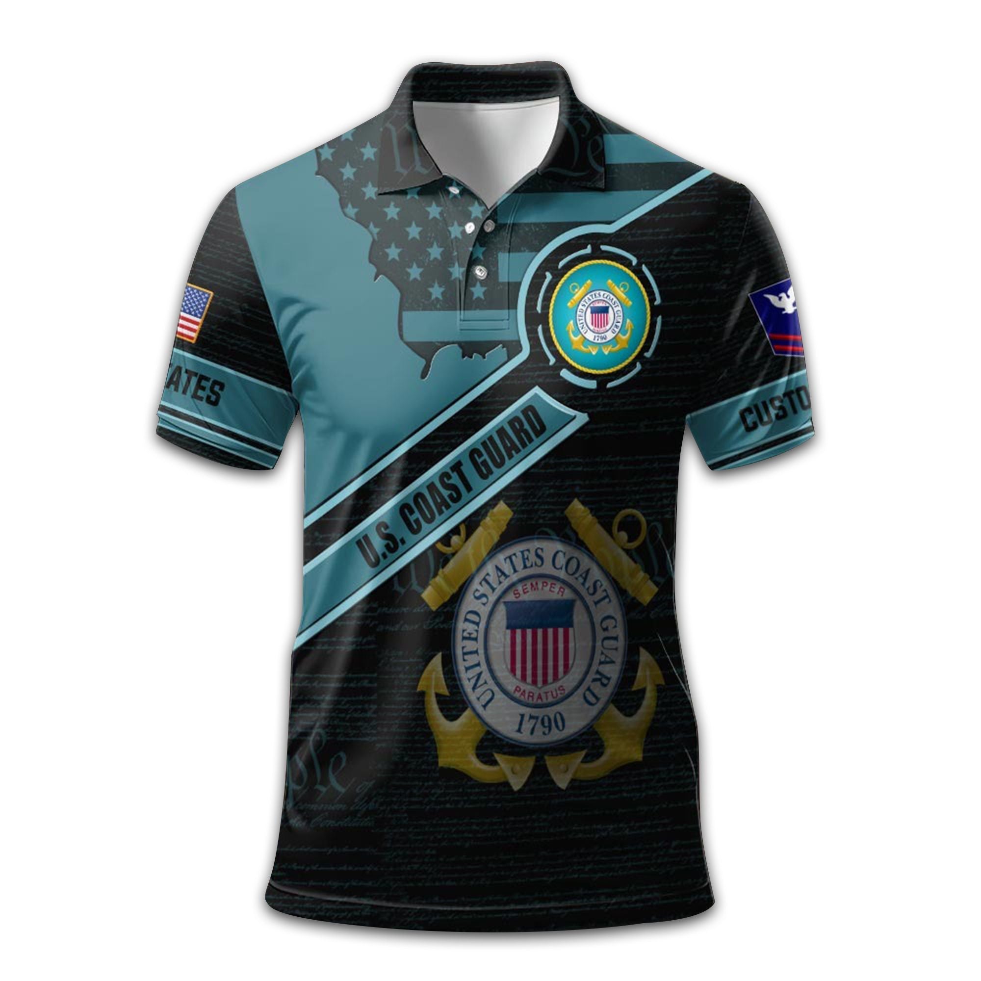 USCG Custom Polo Shirt VPVC211410, Gifts For Coast Guard Veteran, Best Gifts On Father's Day, Armed Forces Day, Independence Day, Veterans Day.