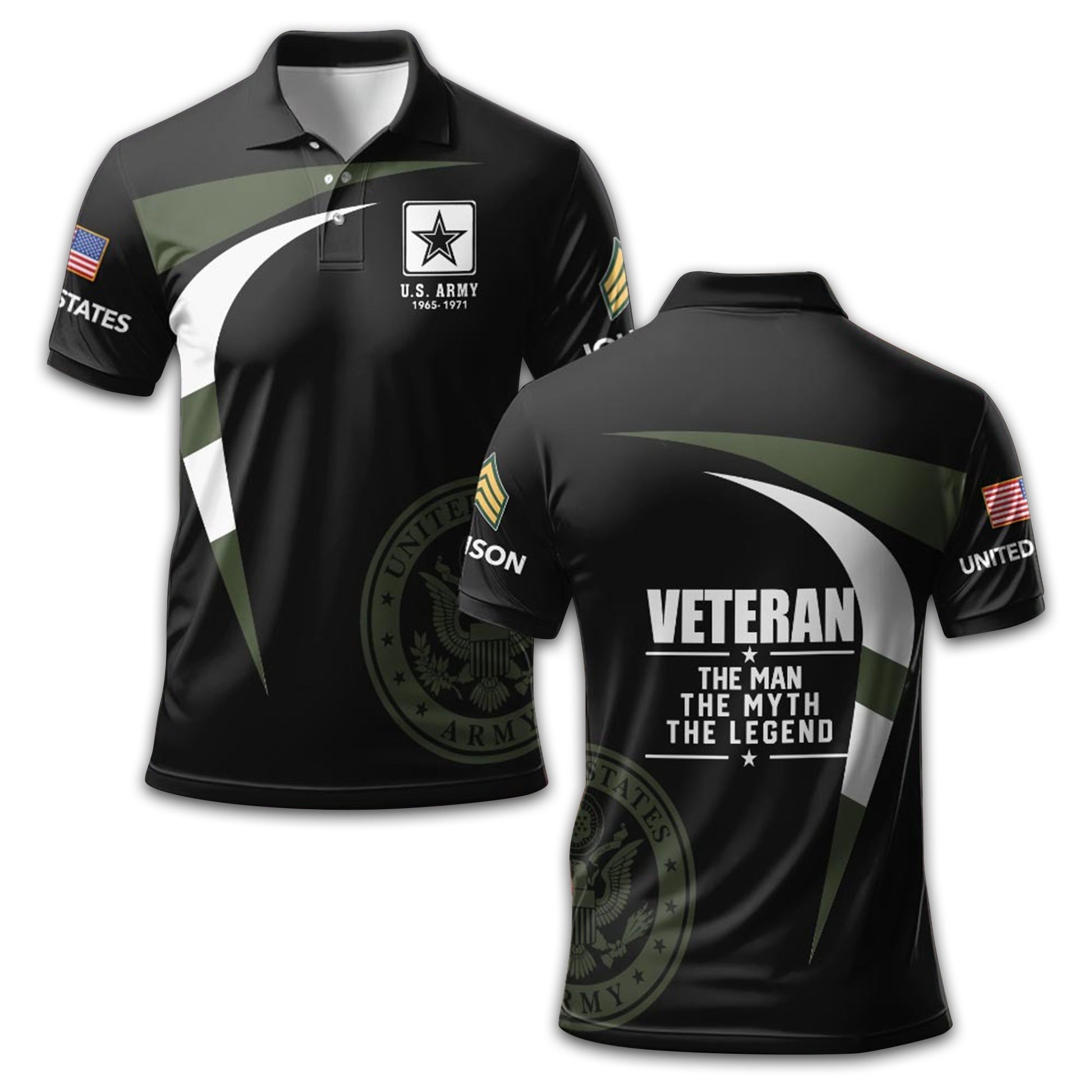 US Army Custom Polo Shirt VPVC211706, Gifts For Army Veteran, Best Gifts On Father's Day, Armed Forces Day, Independence Day, Veterans Day.