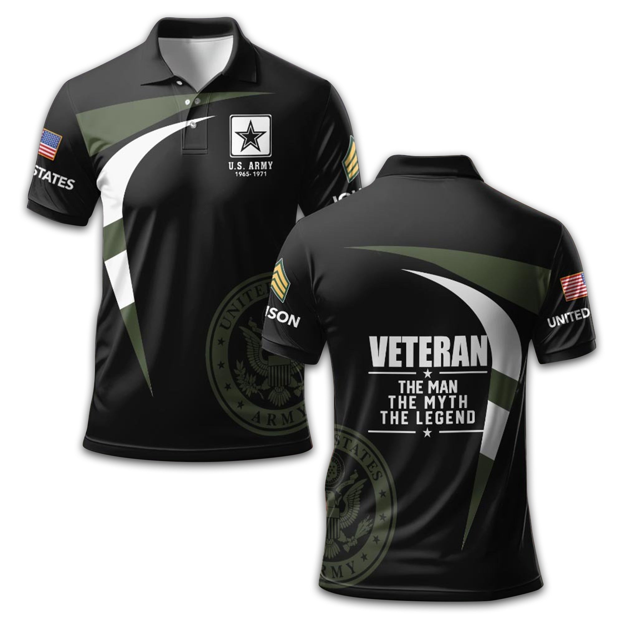 US Army Custom Polo Shirt VPVC211706, Gifts For Army Veteran, Best Gifts On Father's Day, Armed Forces Day, Independence Day, Veterans Day.
