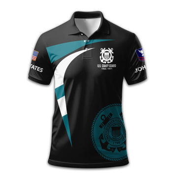 USCG Custom Polo Shirt VPVC211710, Gifts For Coast Guard Veteran, Best Gifts On Father's Day, Armed Forces Day, Independence Day, Veterans Day.